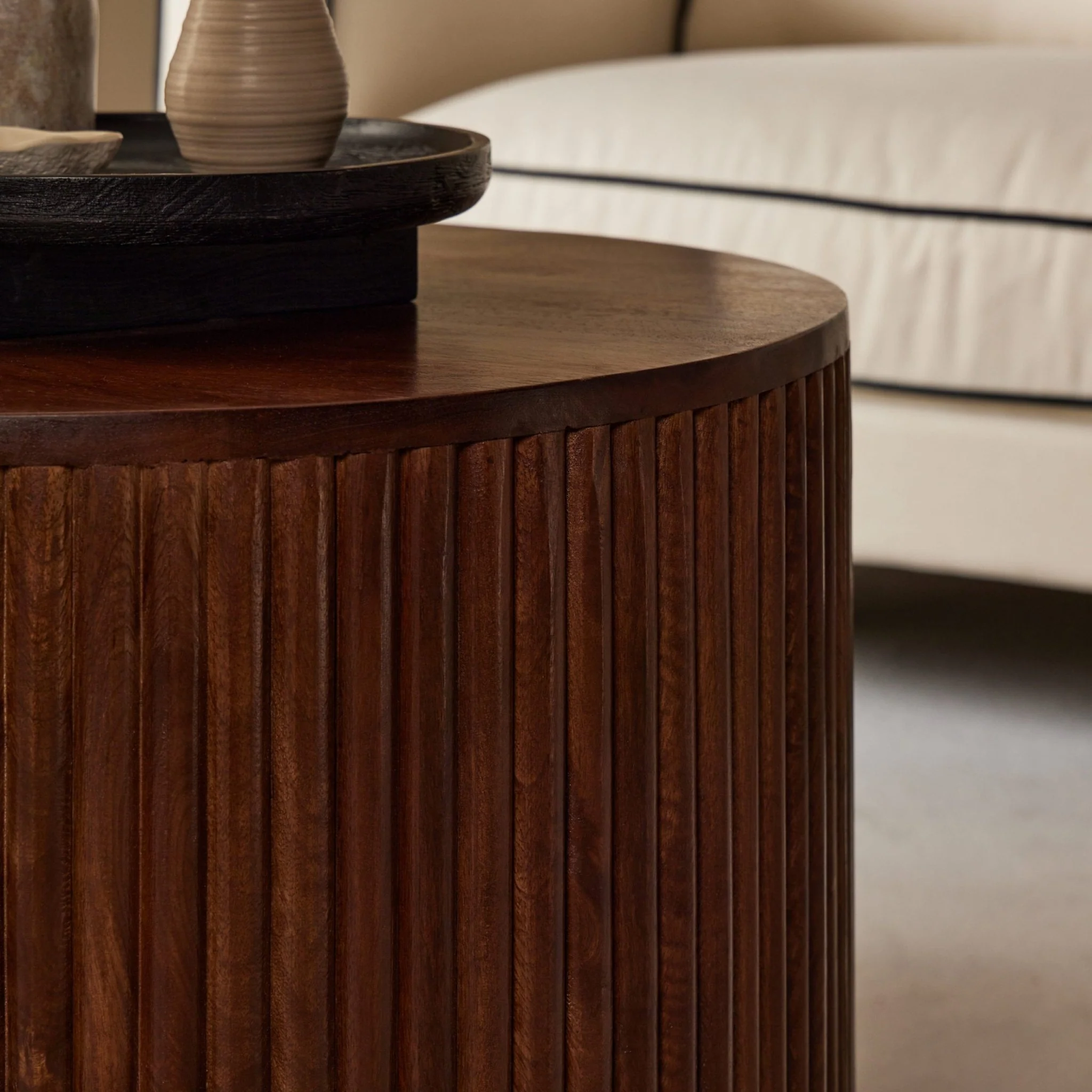 Finley Mango Wood Coffee Table - Walnut - Image 2