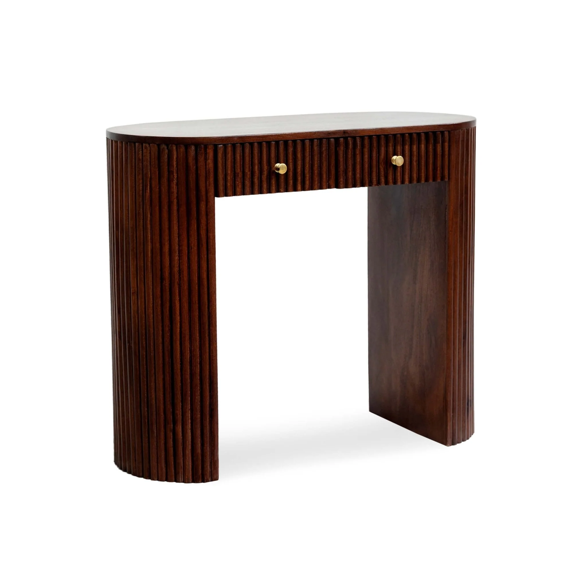 Finley Mango Wood Dressing Table Console - Walnut - Image 4