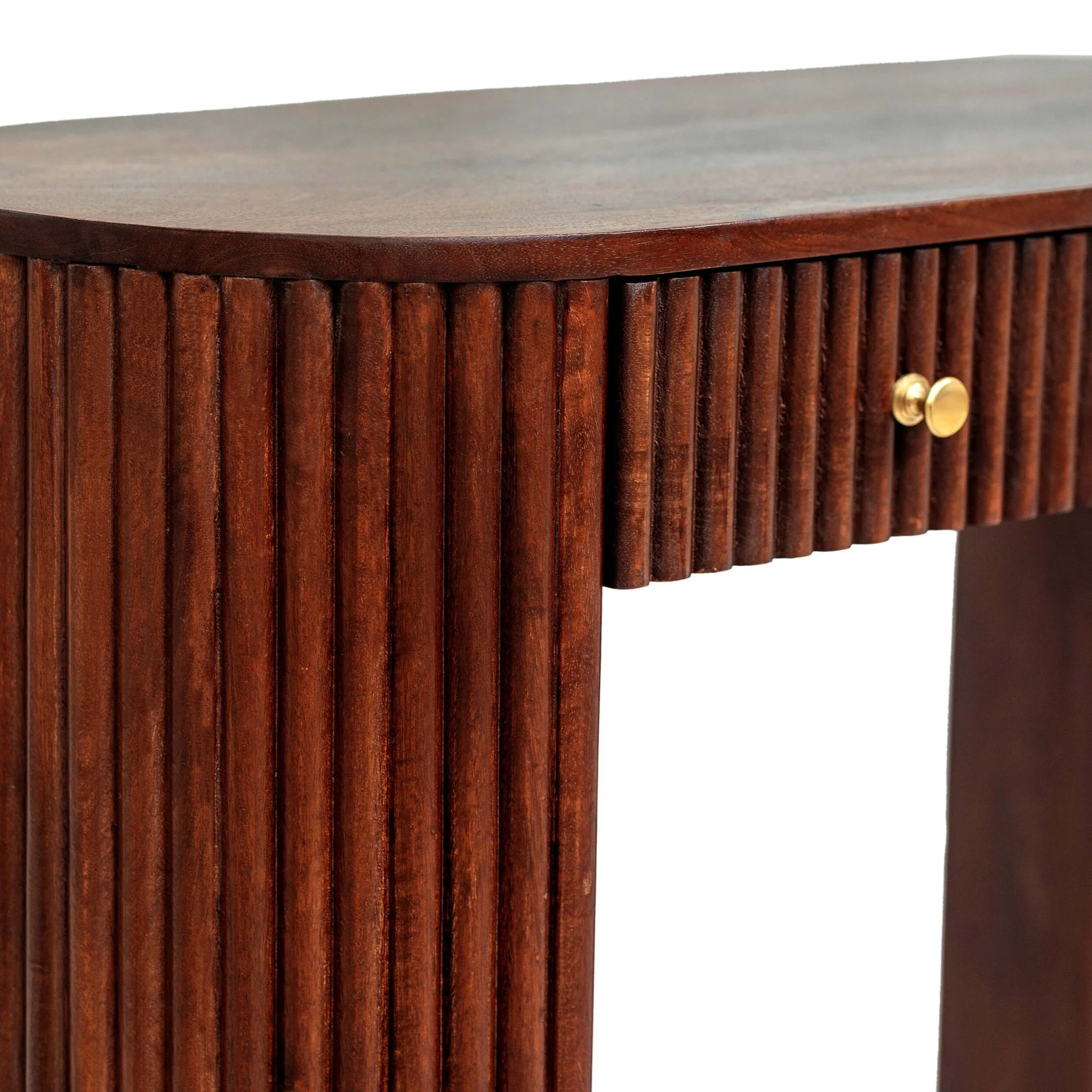 Finley Mango Wood Dressing Table Console - Walnut - Image 5