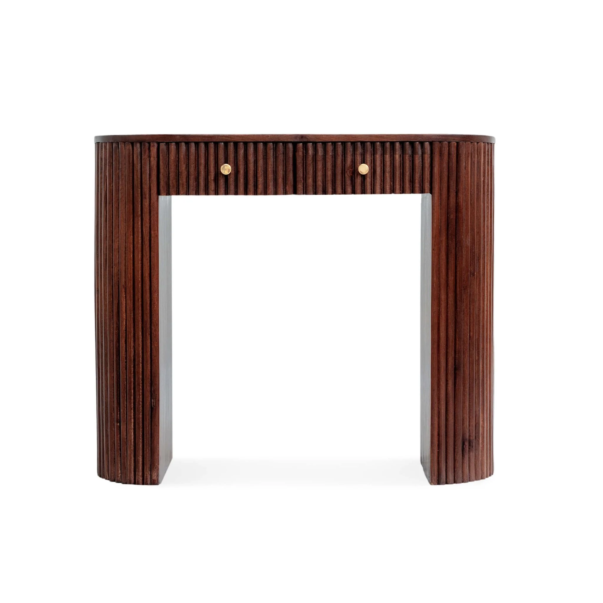 Finley Mango Wood Dressing Table Console - Walnut - Image 6