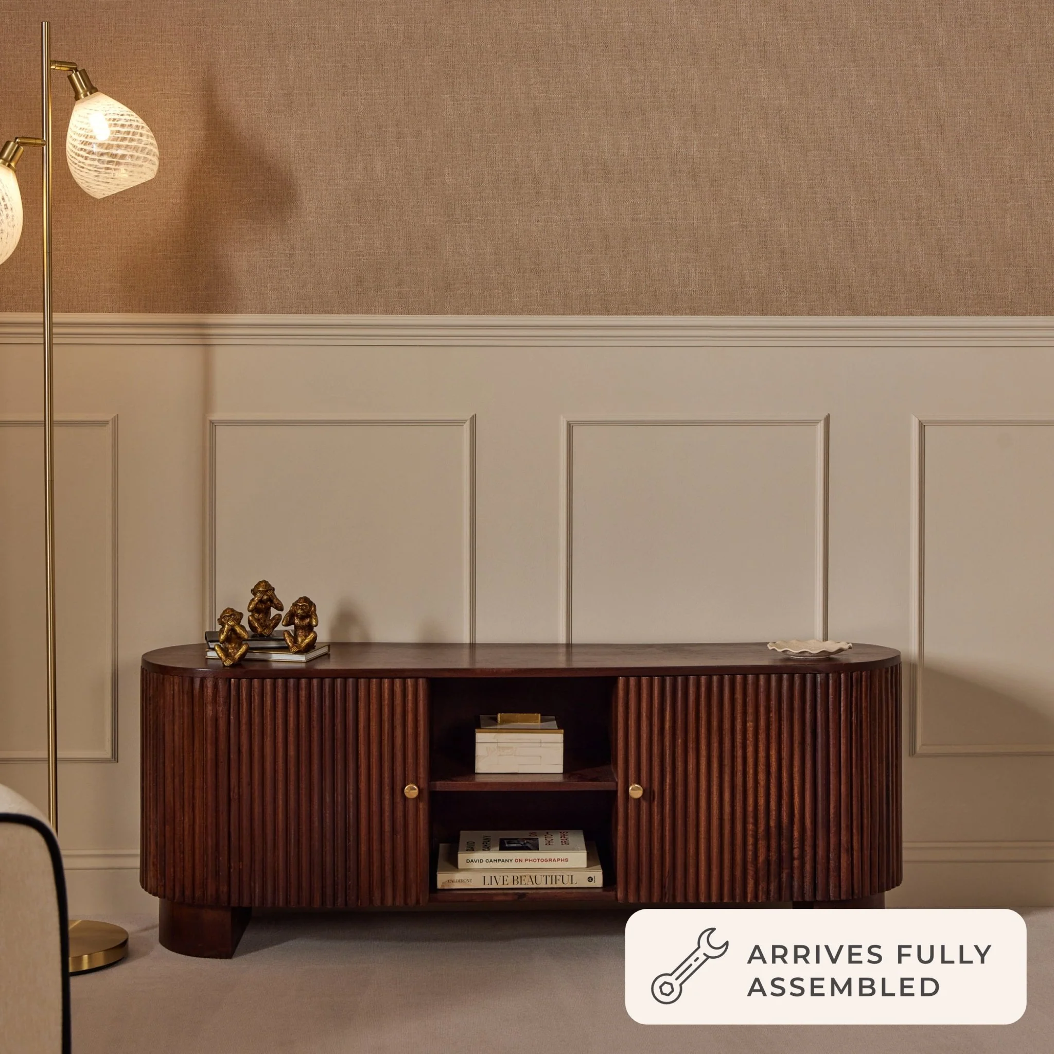 Finley Mango Wood Tv Unit for Tv Unit TVs up to 55" - Walnut