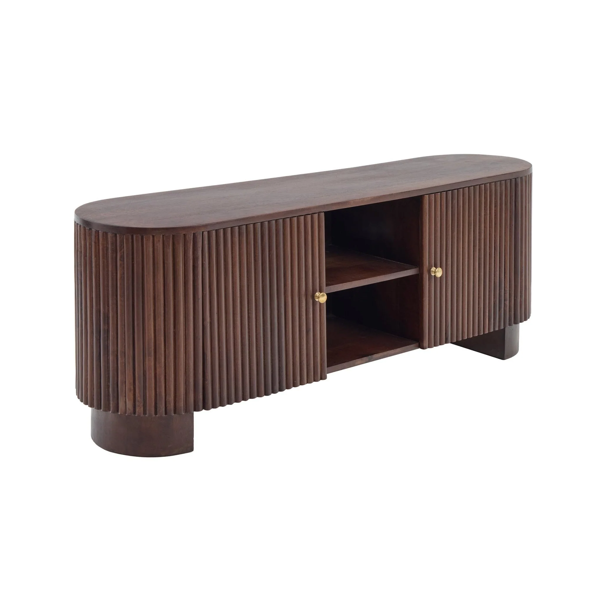 Finley Mango Wood Tv Unit for Tv Unit TVs up to 55" - Walnut - Image 5