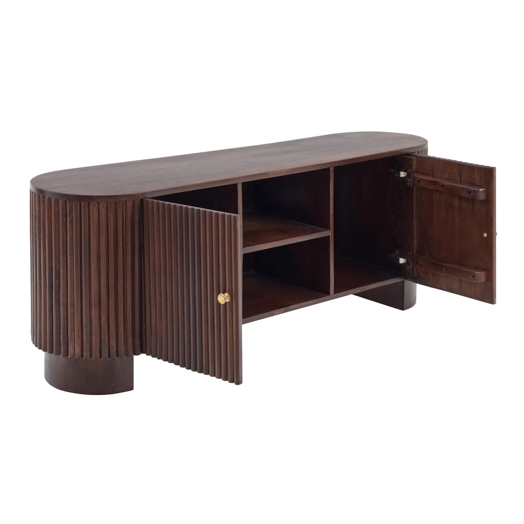 Finley Mango Wood Tv Unit for Tv Unit TVs up to 55" - Walnut - Image 6