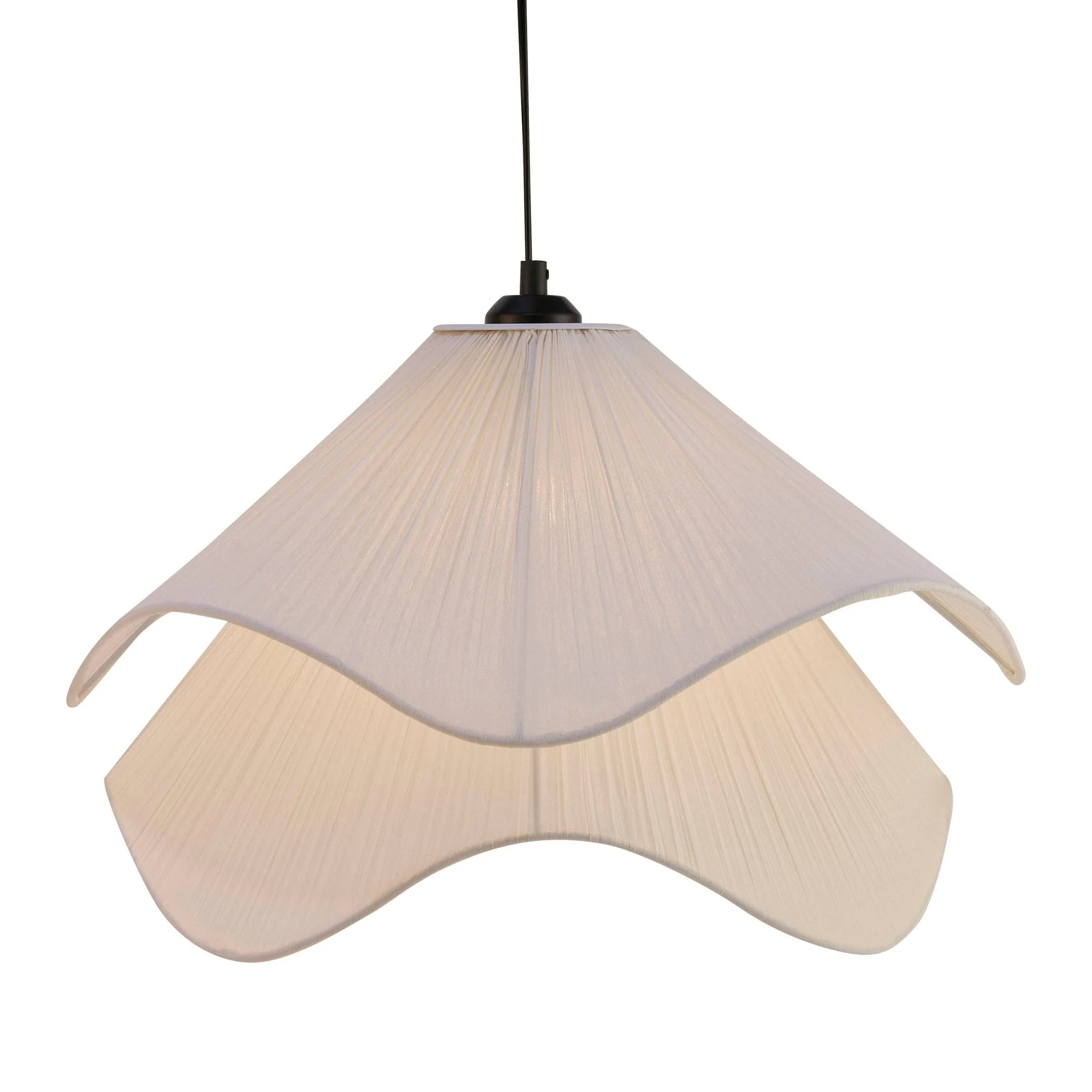 Fleur Fabric Layered Petal Ceiling Shade - White - Image 4