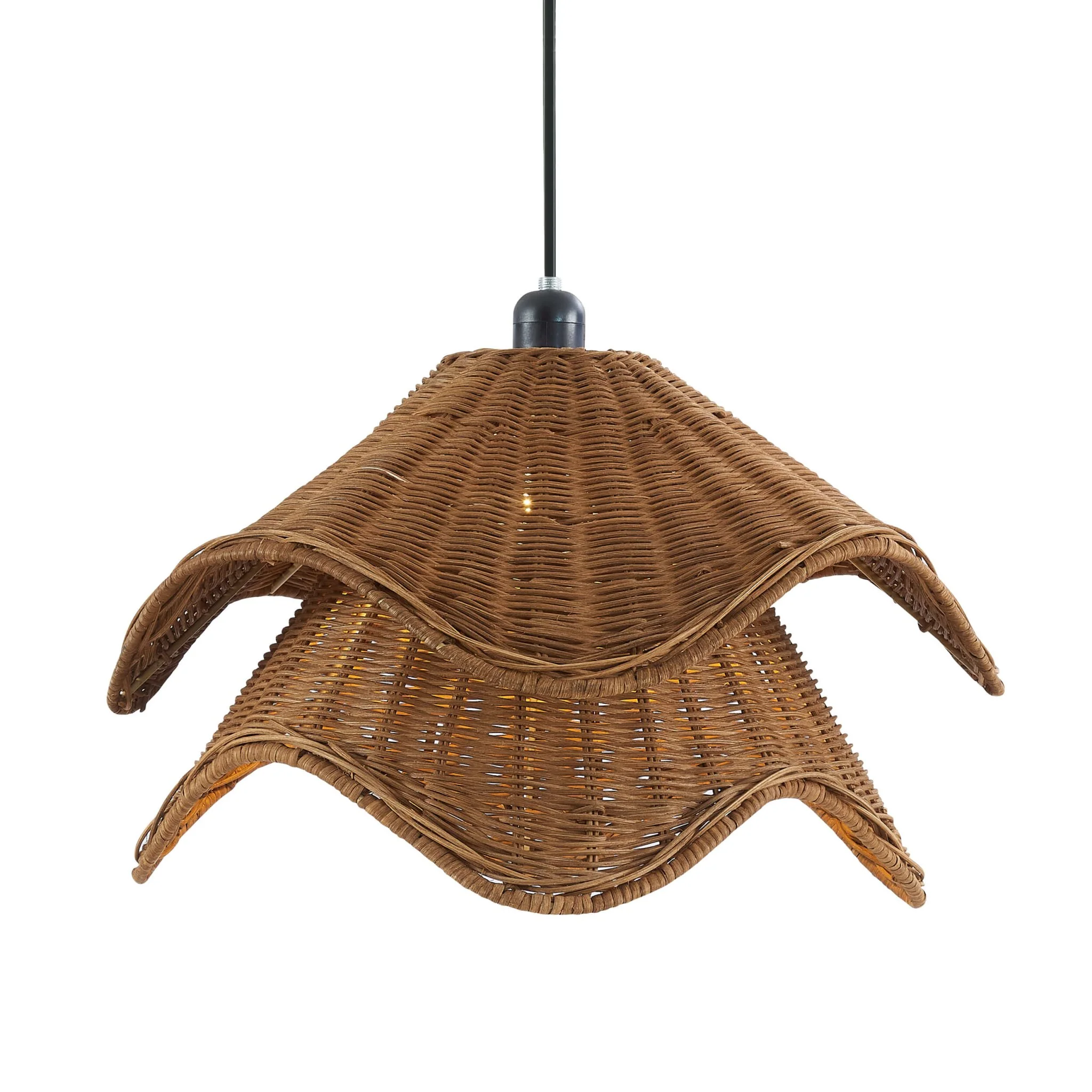 Fleur Rattan Layered Petal Ceiling Shade - Natural - Image 3