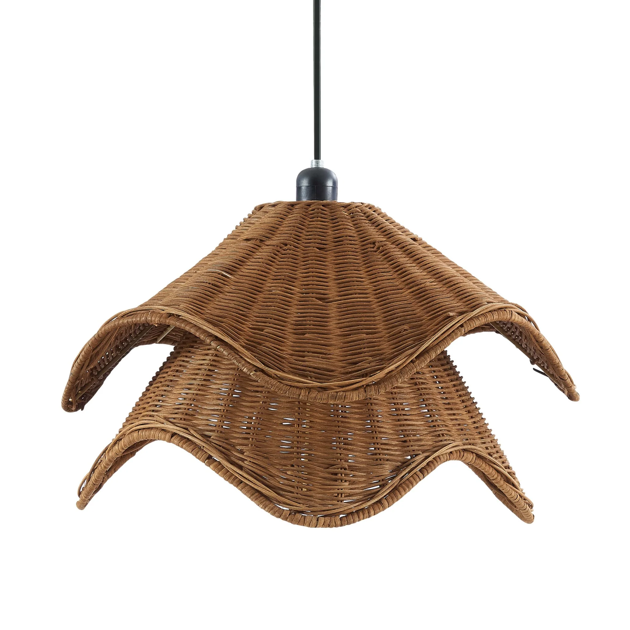 Fleur Rattan Layered Petal Ceiling Shade - Natural - Image 4