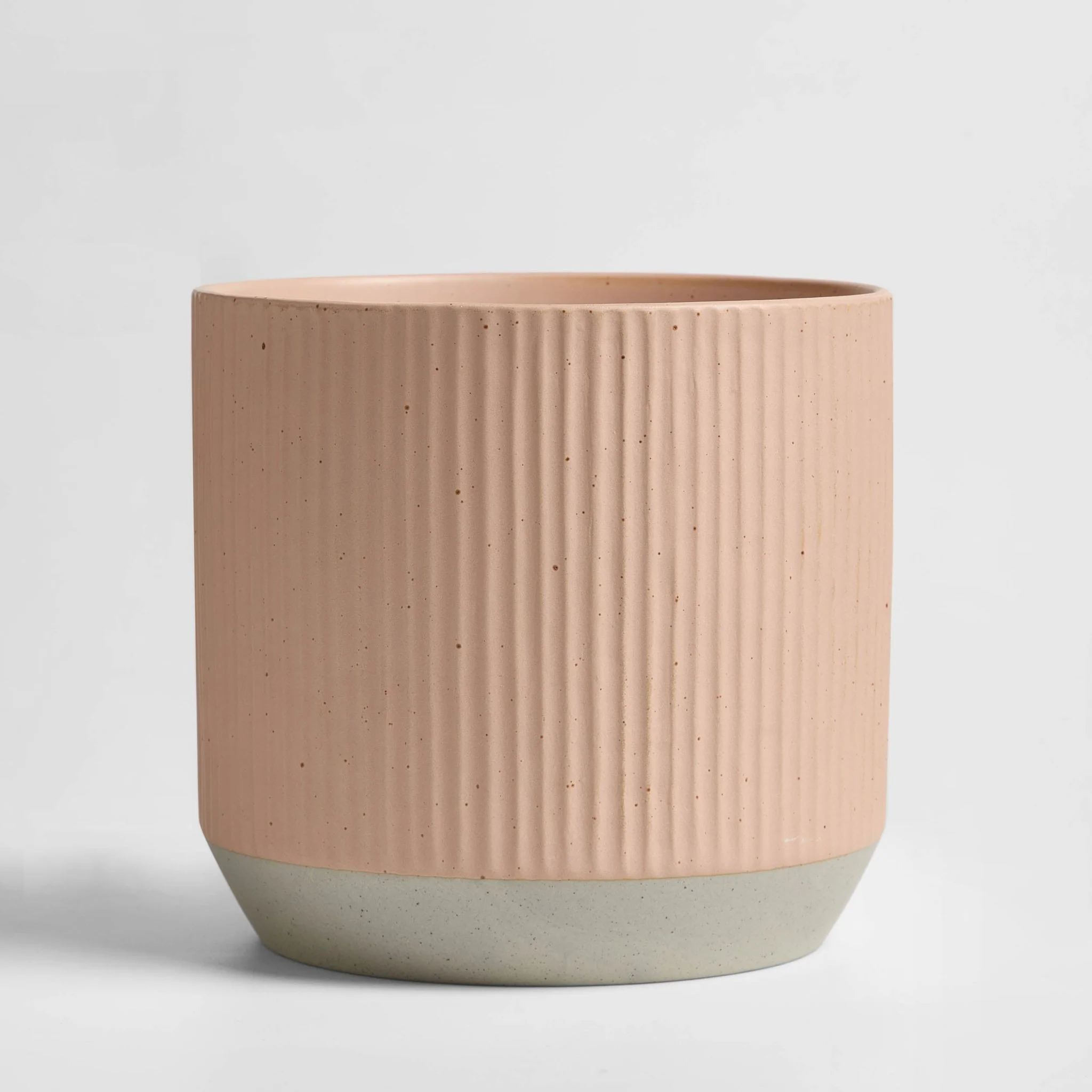 Flora Ribbed Clay Plant Pot - Pink - Image 7