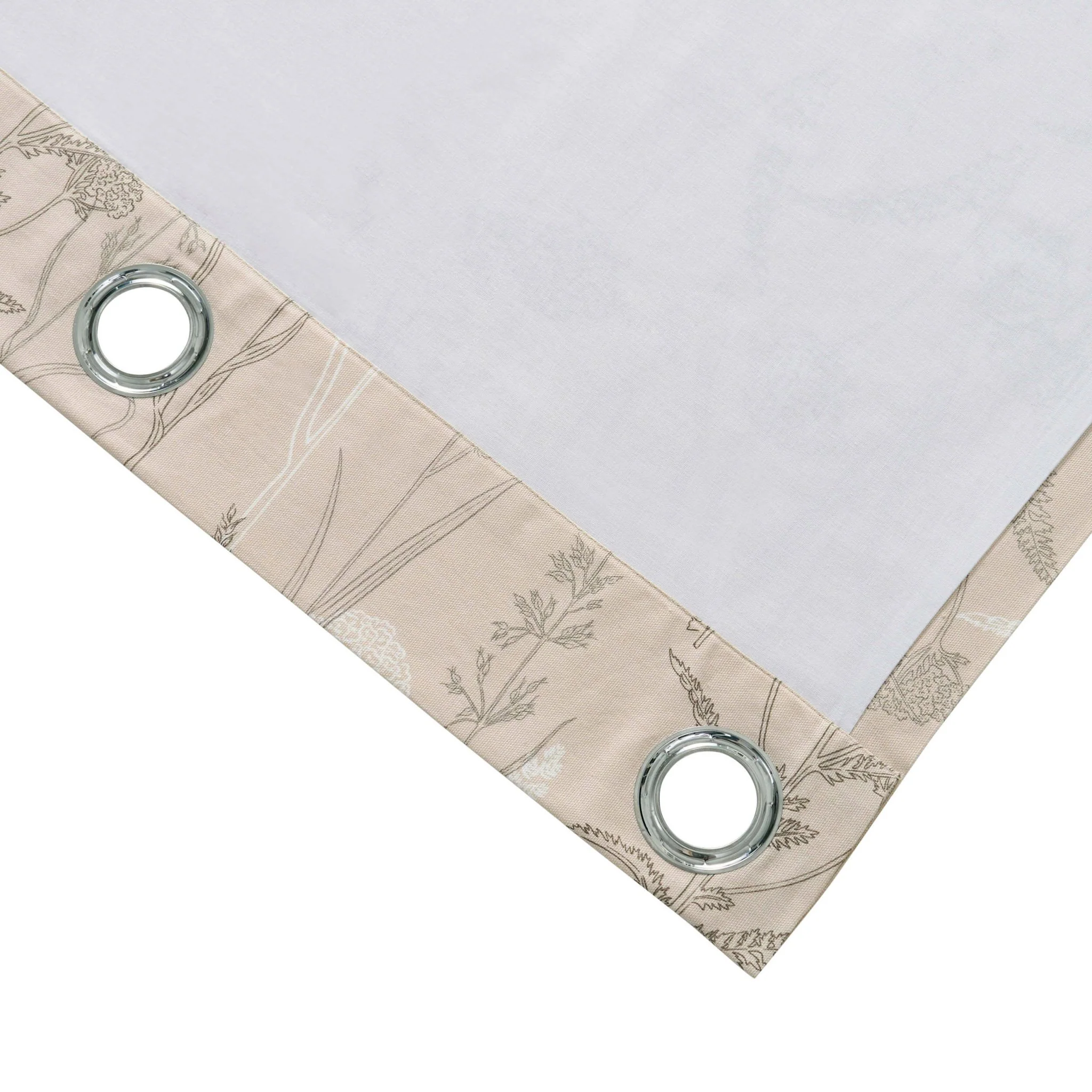 Floral Eyelet Curtains - Taupe - Image 4