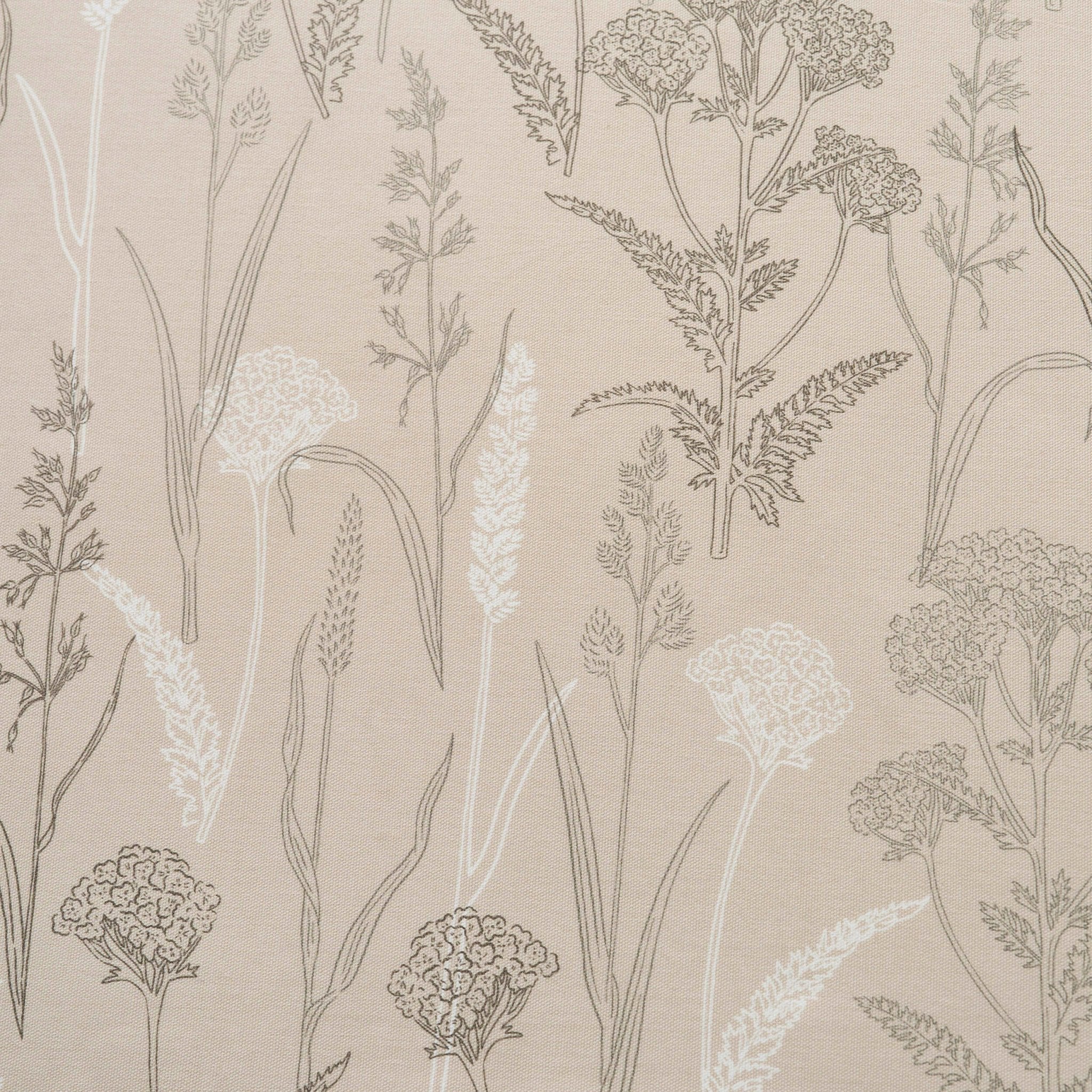 Floral Pencil Pleat Curtains - Taupe - Image 3