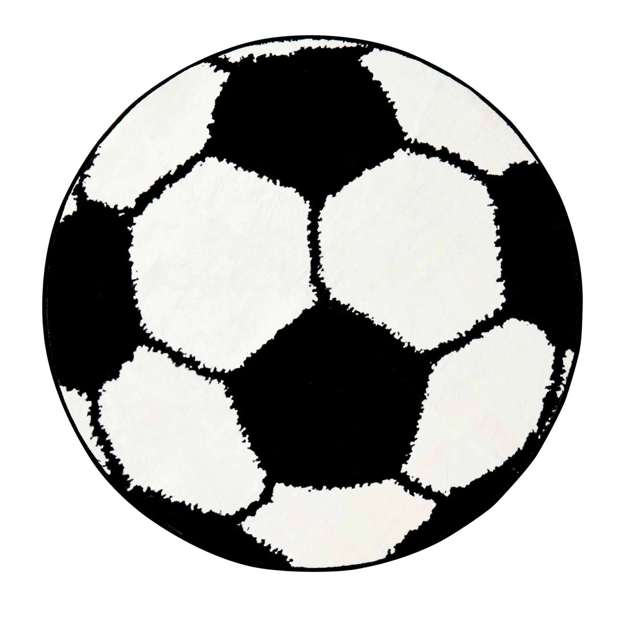 Football Machine Washable Rug - Black/ White - Image 4