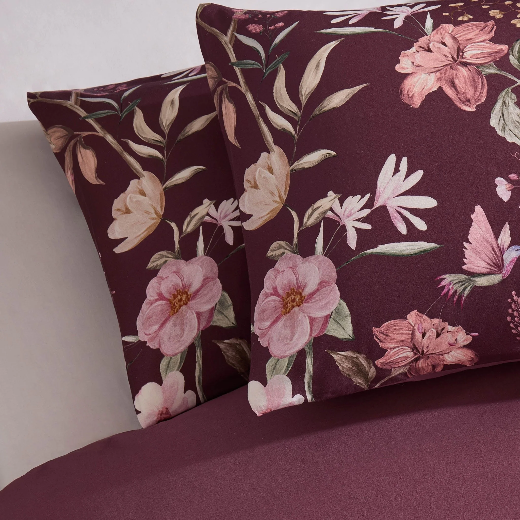 Francis 100% Cotton Duvet Covet & Pilllowcase Set - Plum - Image 3