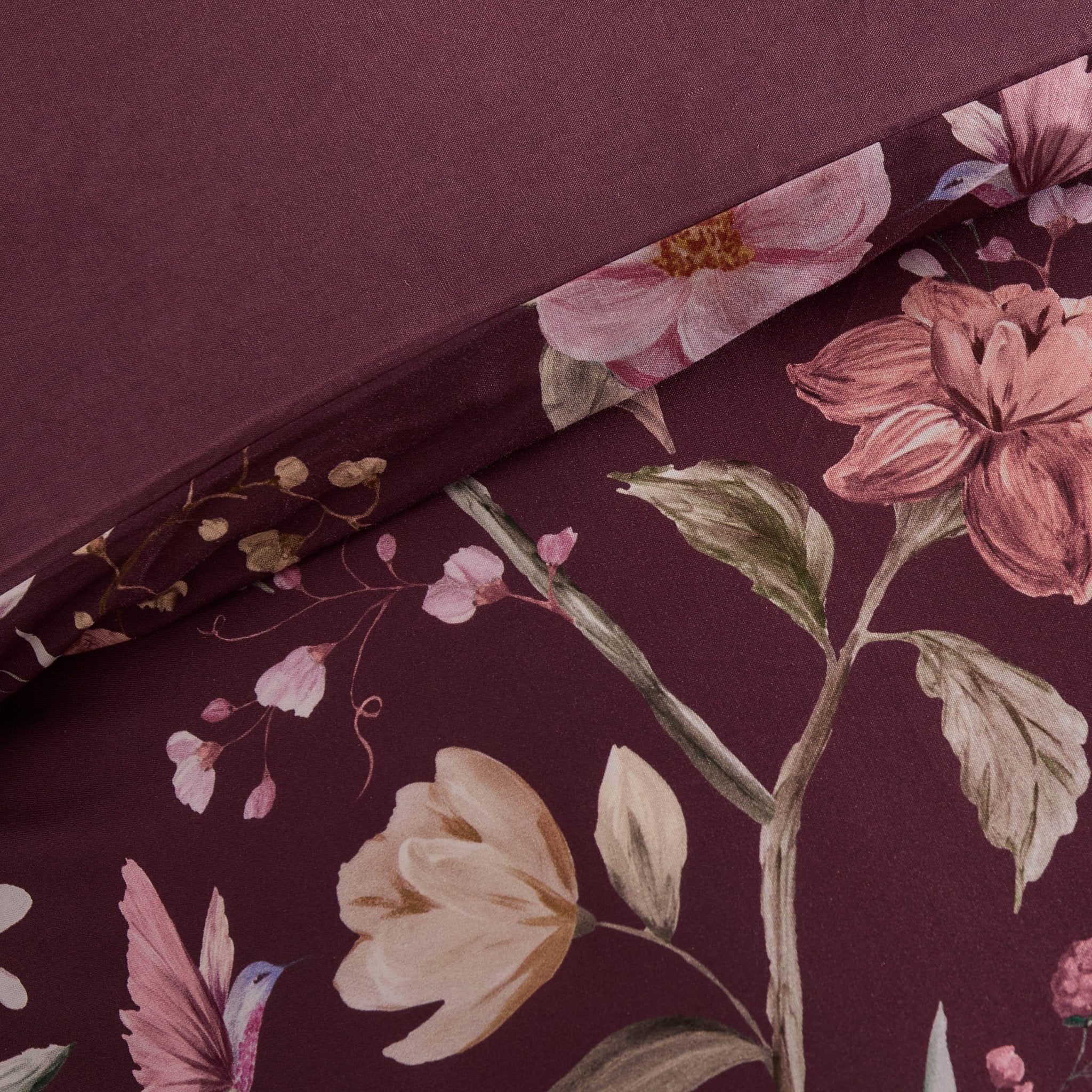 Francis 100% Cotton Duvet Covet & Pilllowcase Set - Plum - Image 4