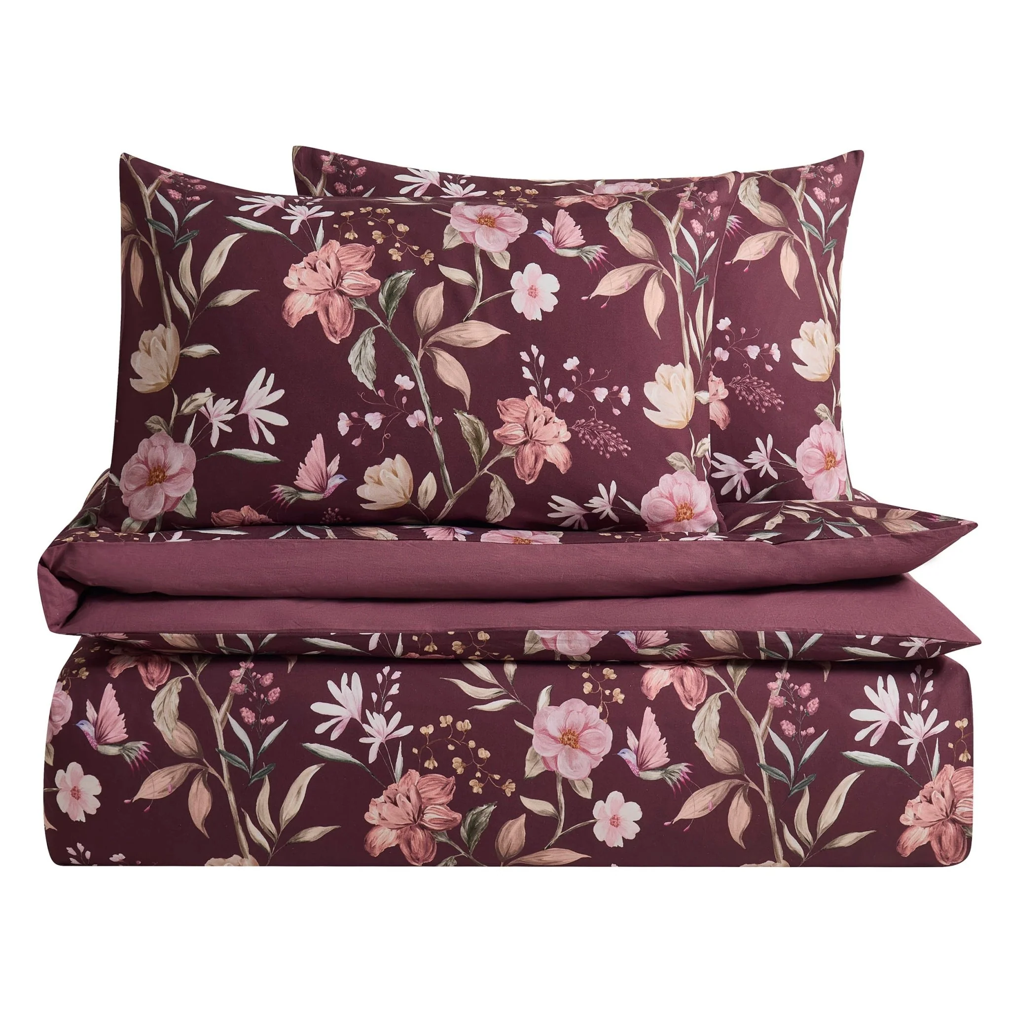 Francis 100% Cotton Duvet Covet & Pilllowcase Set - Plum - Image 6