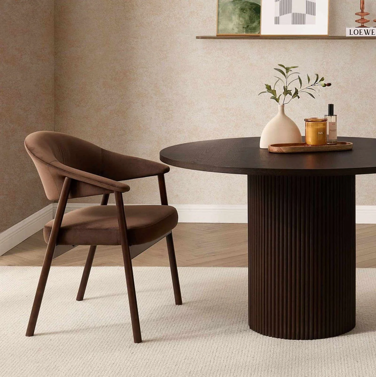 Frankie Dining Chair - Cappuccino/Walnut - Image 2