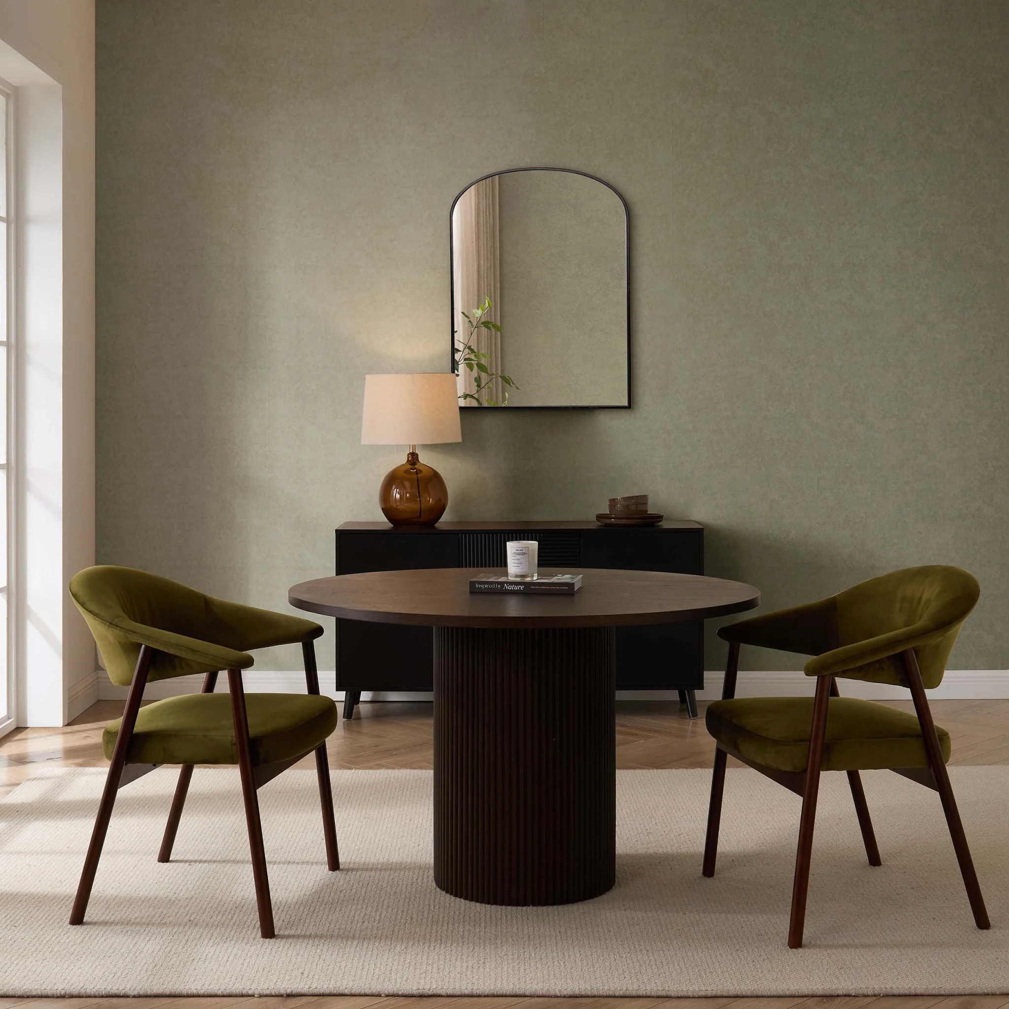 Frankie Dining Chair - Rich Green/Walnut - Image 8
