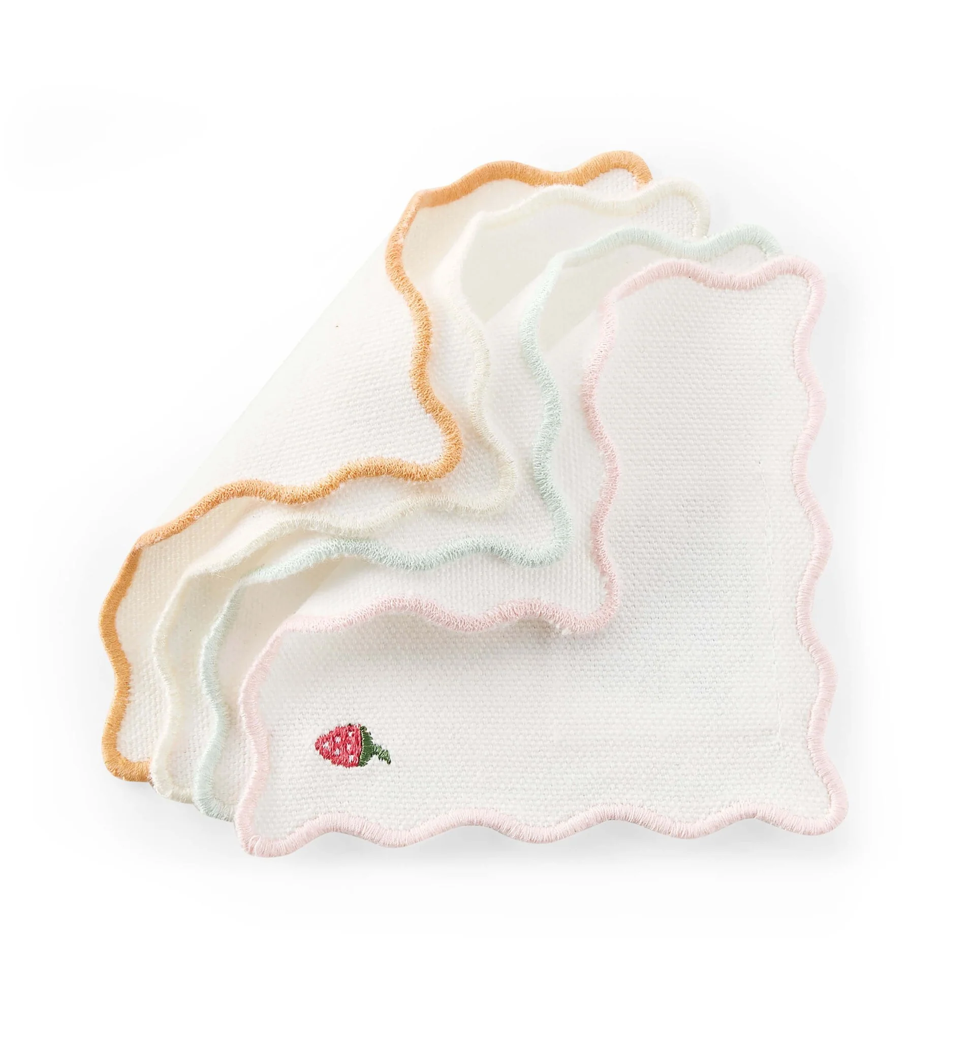 Fruit Embroidered Pack of 4 Cocktail Coasters - Multi - Image 11