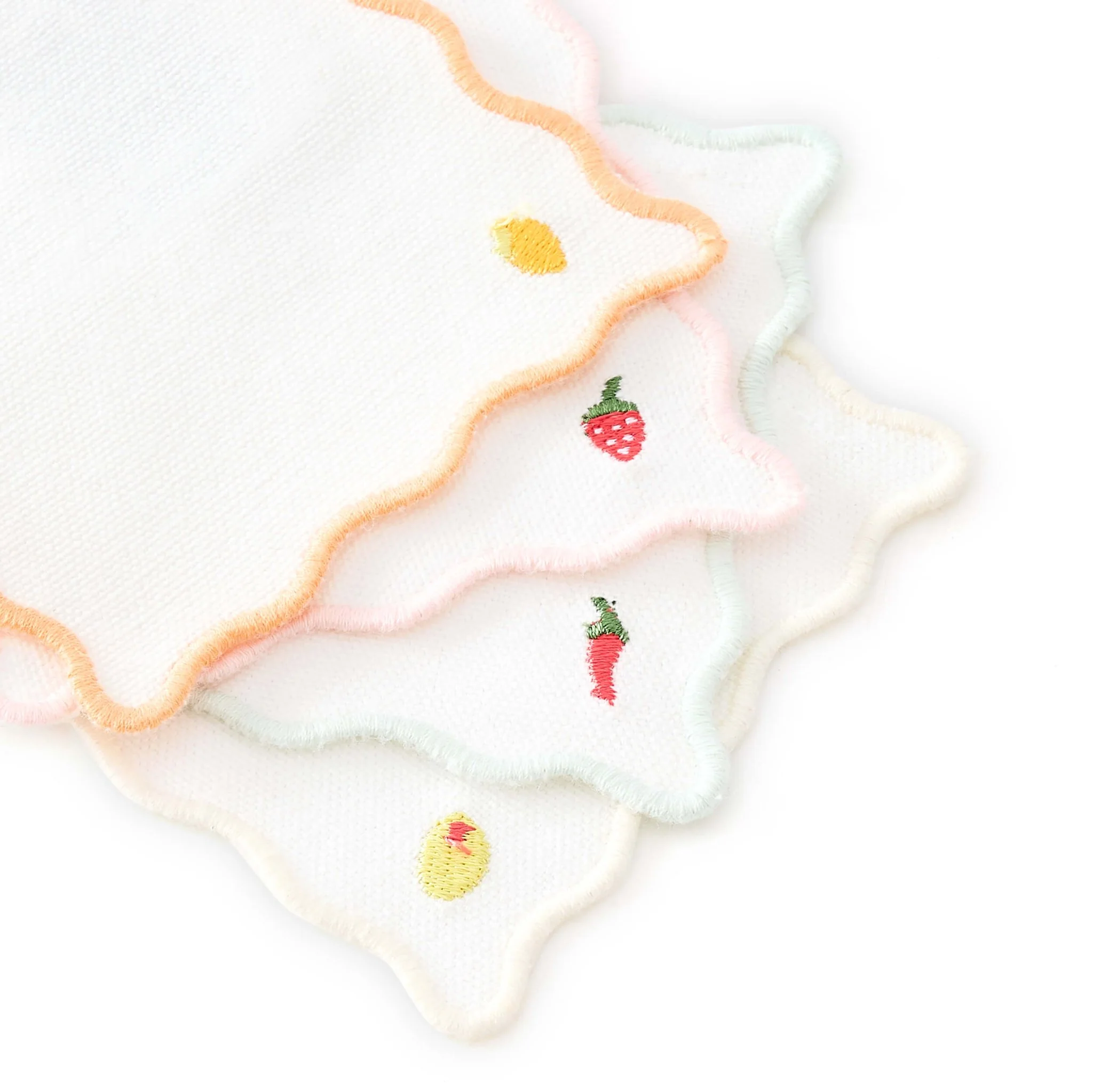 Fruit Embroidered Pack of 4 Cocktail Coasters - Multi - Image 12