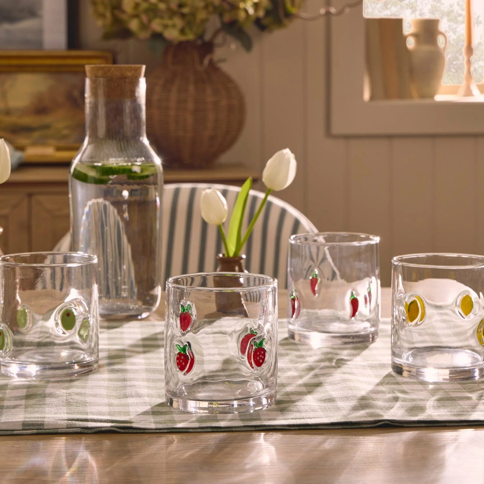 Fruity Glass Tumblers - Set of 4 - Clear