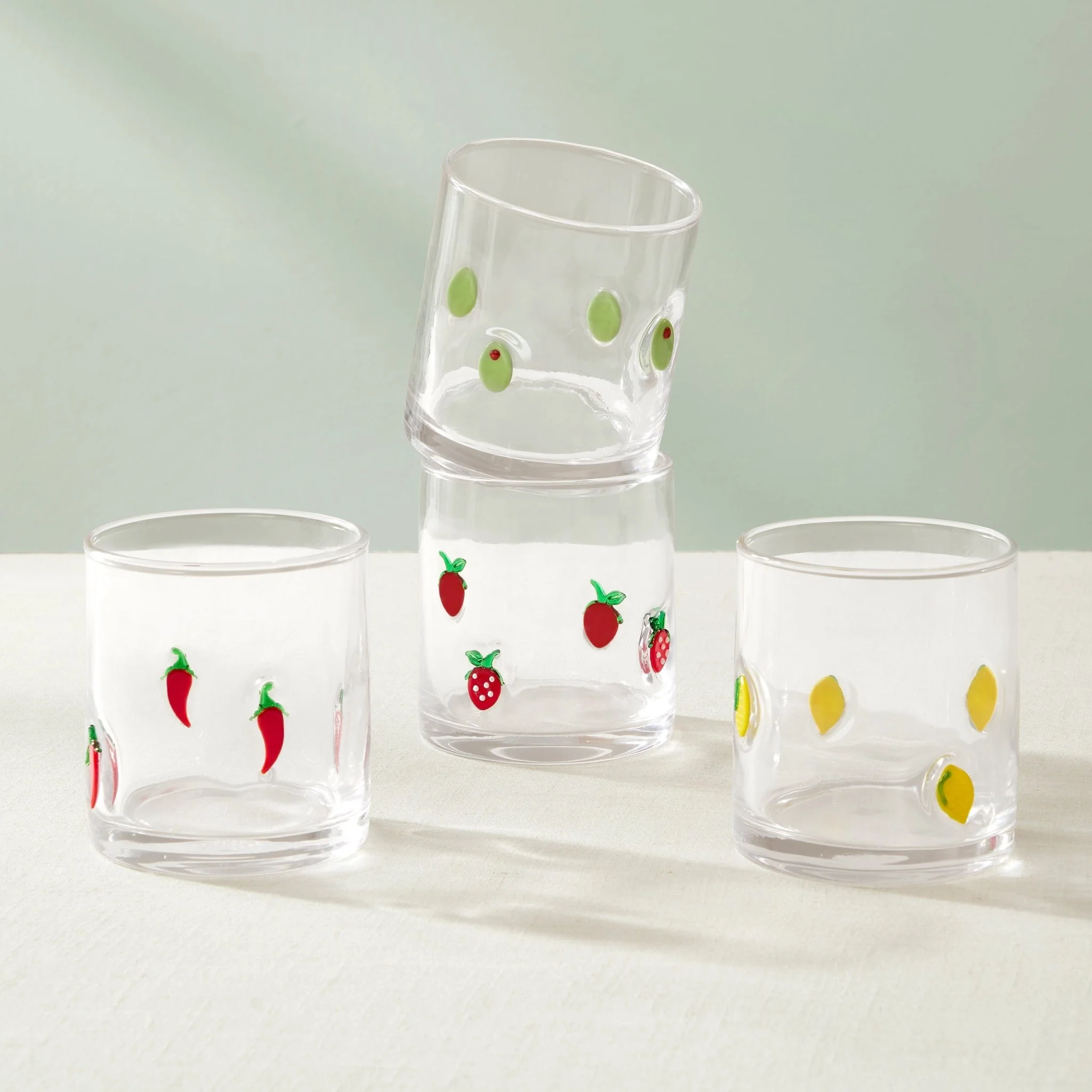 Fruity Glass Tumblers - Set of 4 - Clear - Image 5