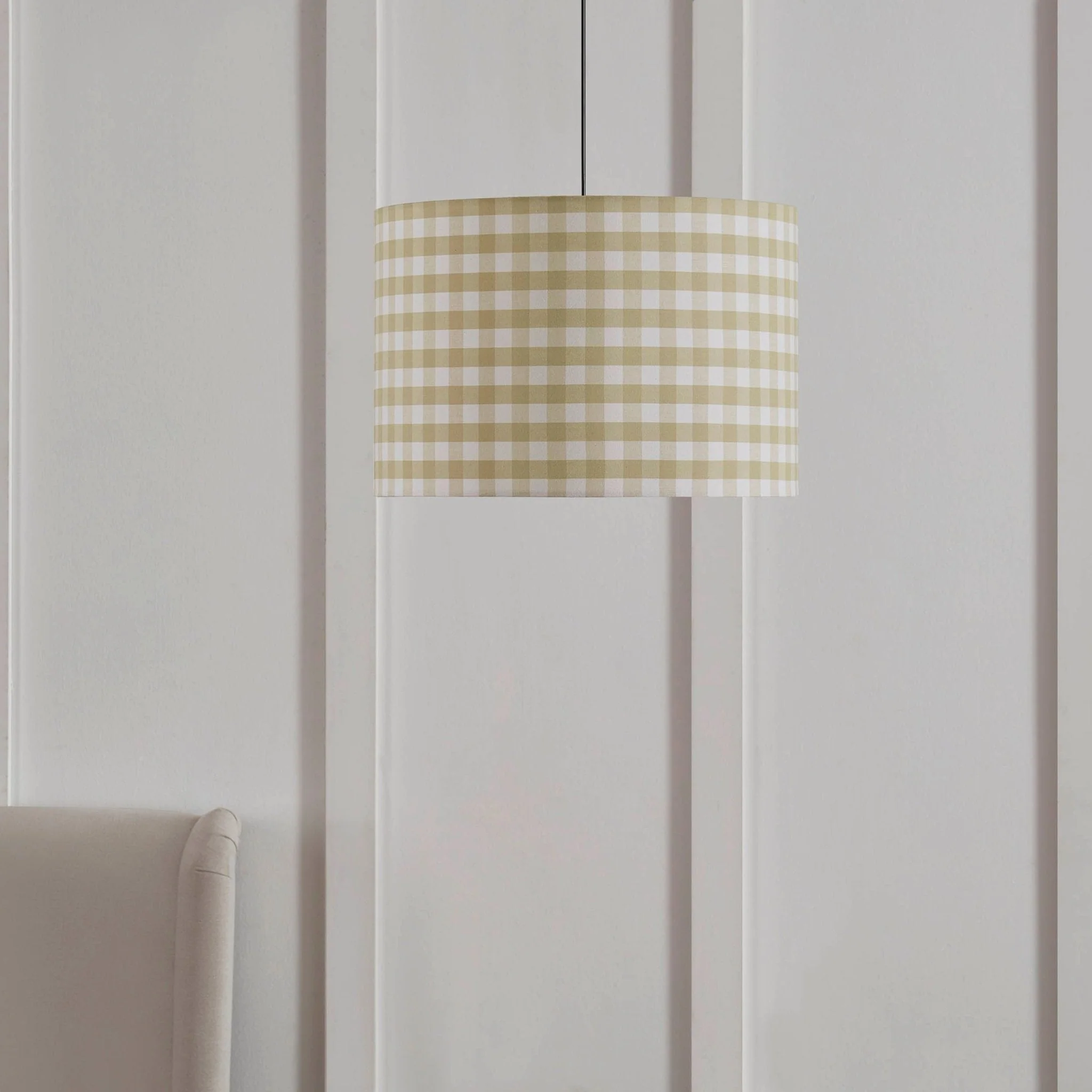 Gabriella Gingham Ceiling Shade - Natural
