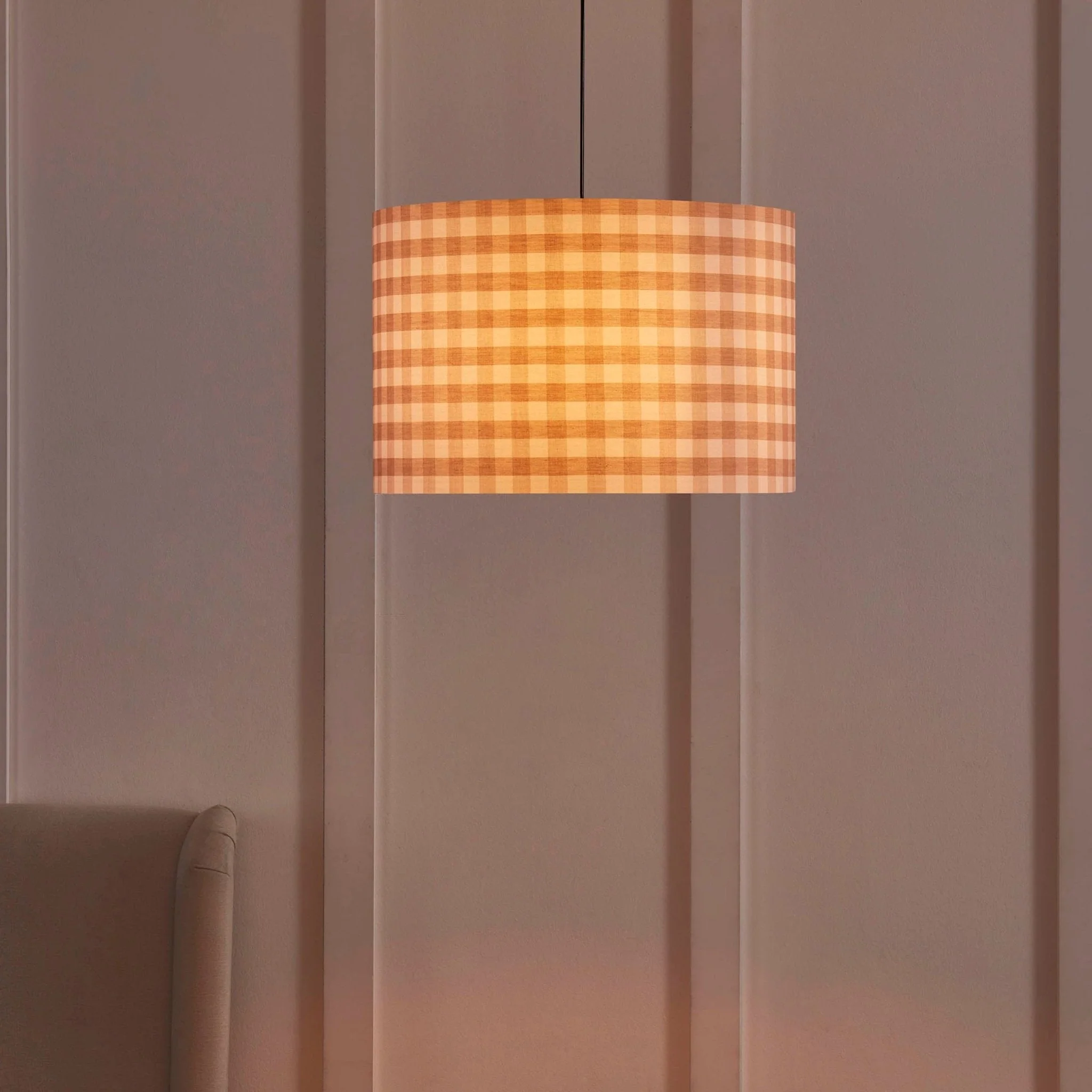 Gabriella Gingham Ceiling Shade - Natural - Image 2