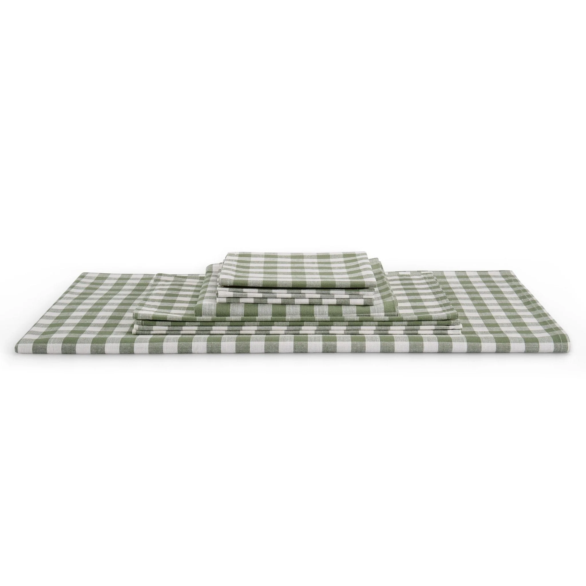Gabriella Set of 4 Gingham Napkins - Green - Image 3