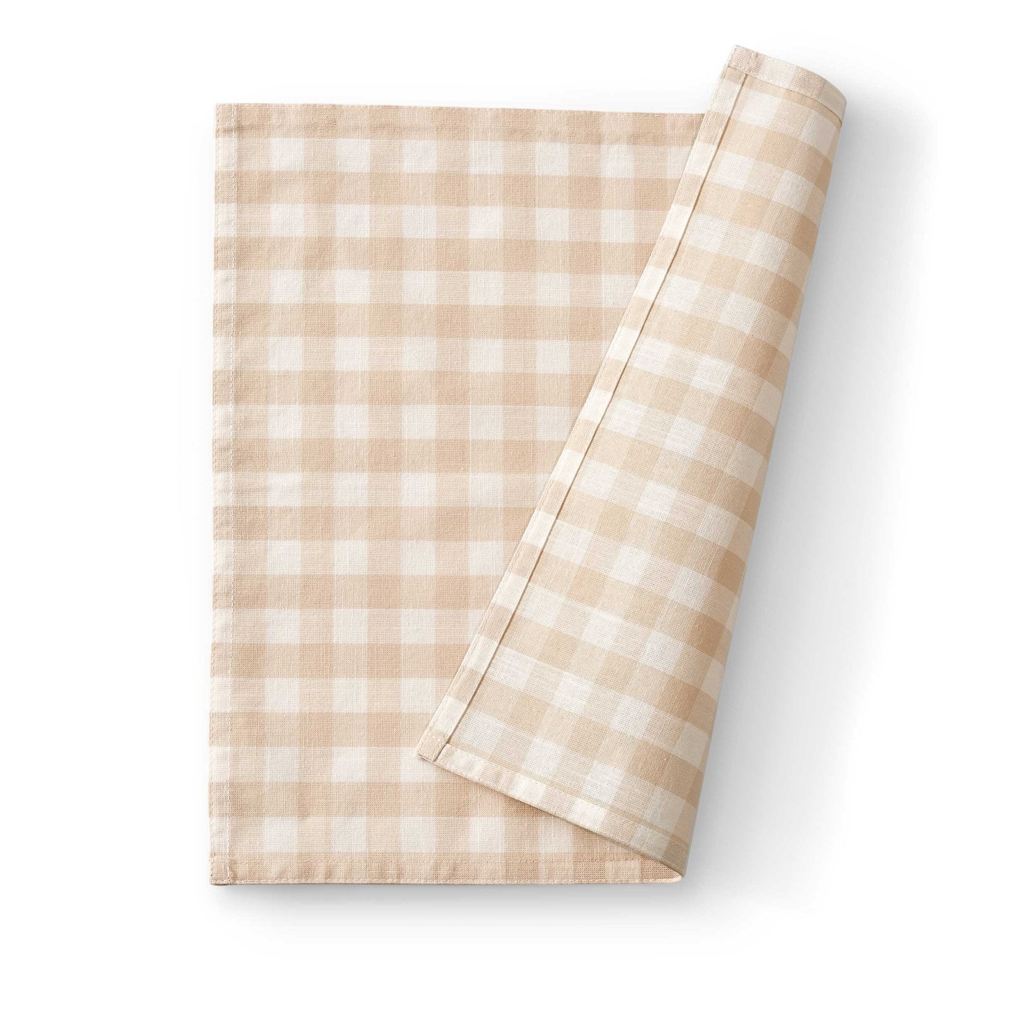 Gabriella Set of 4 Gingham Napkins - Natural - Image 3