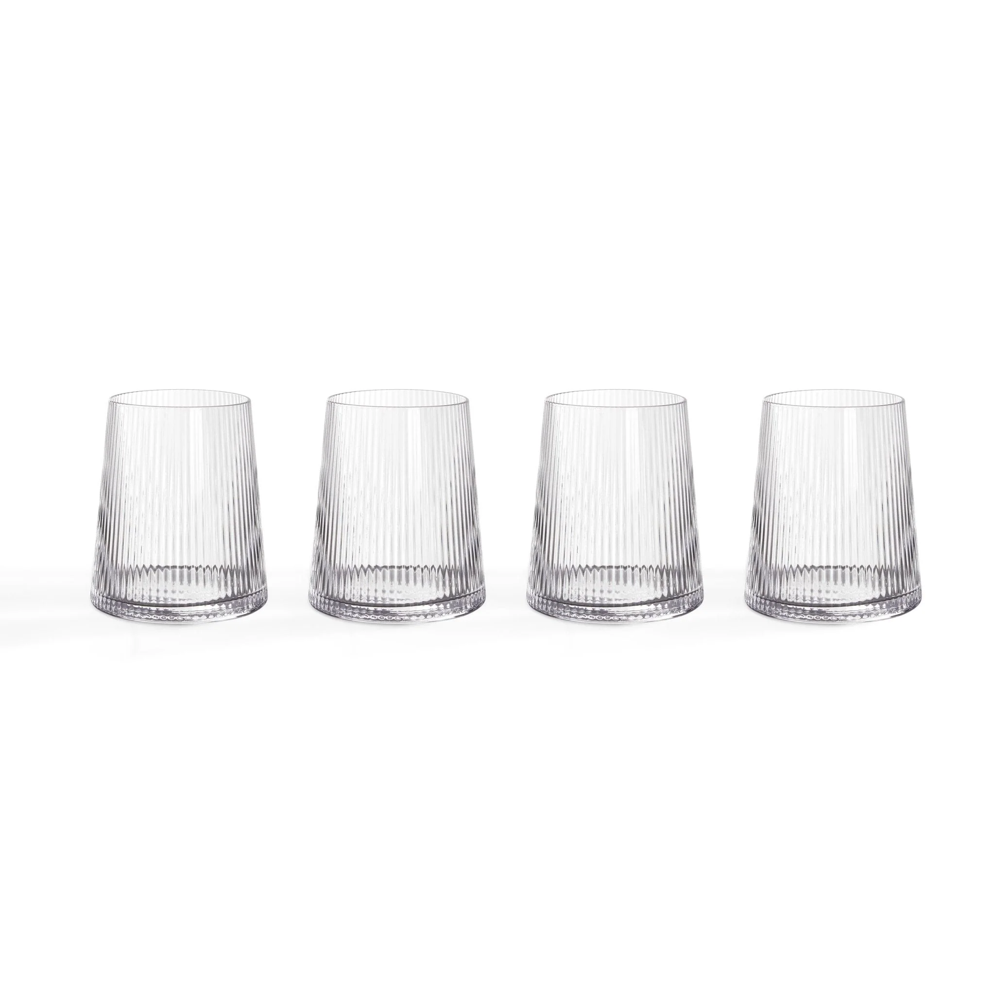 Gatsby Set of 4 Ripple Glass Tumblers - Clear - Image 5