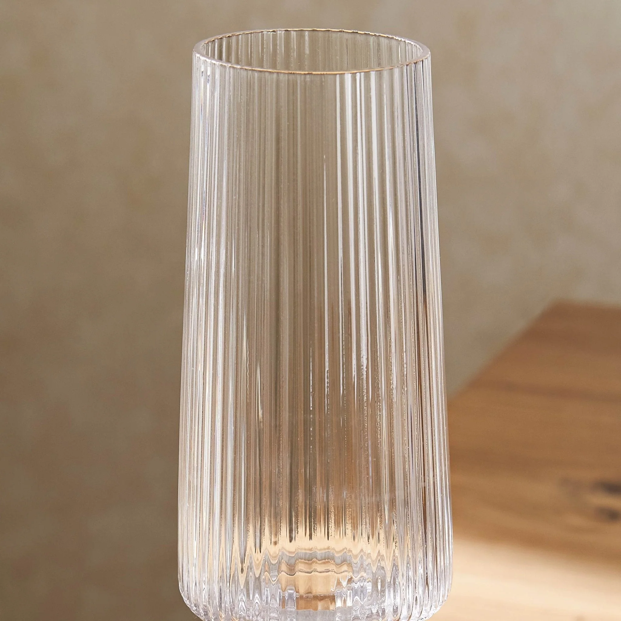 Gatsby Set of 4 Ripple Glass Champagne Flutes - Clear - Image 3