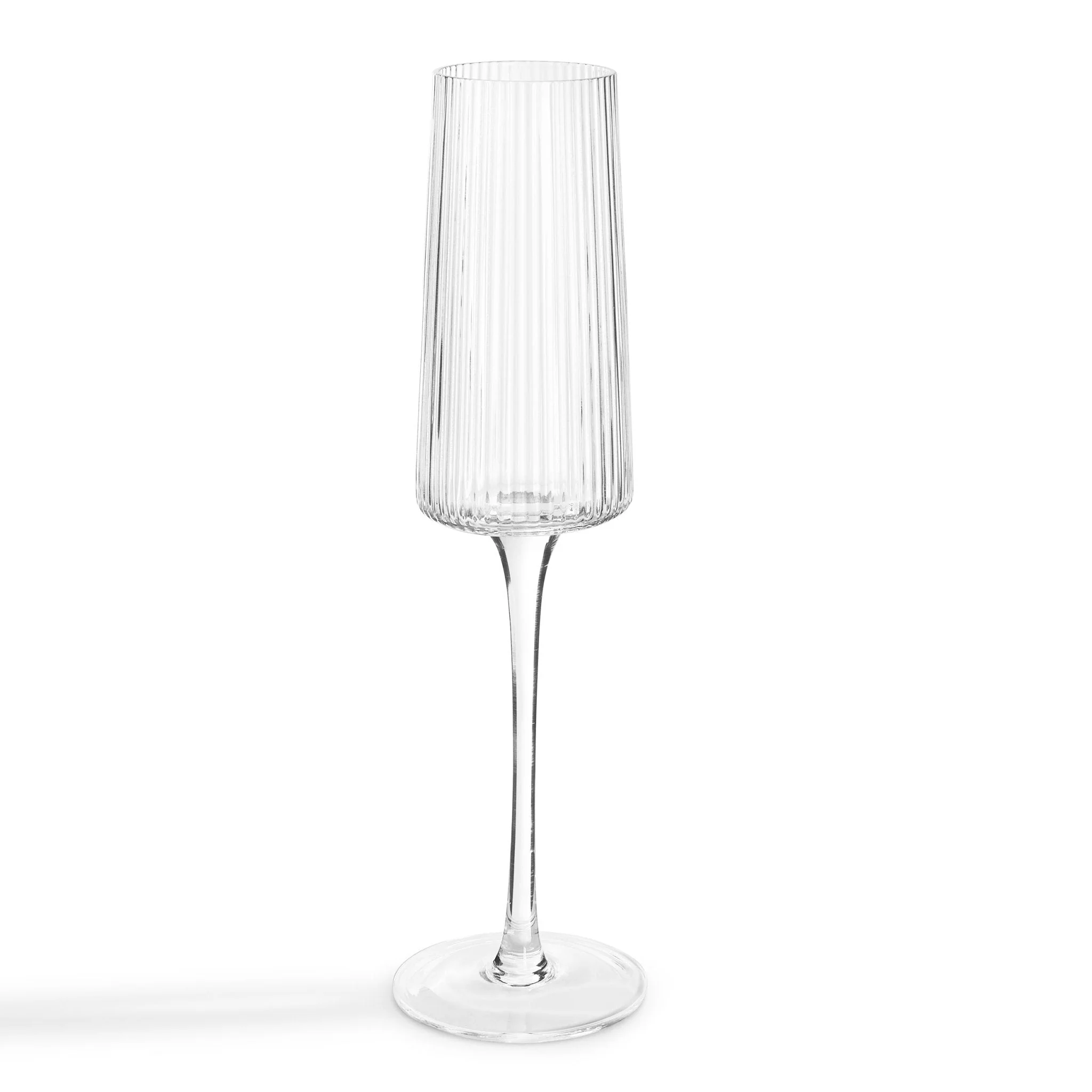Gatsby Set of 4 Ripple Glass Champagne Flutes - Clear - Image 4