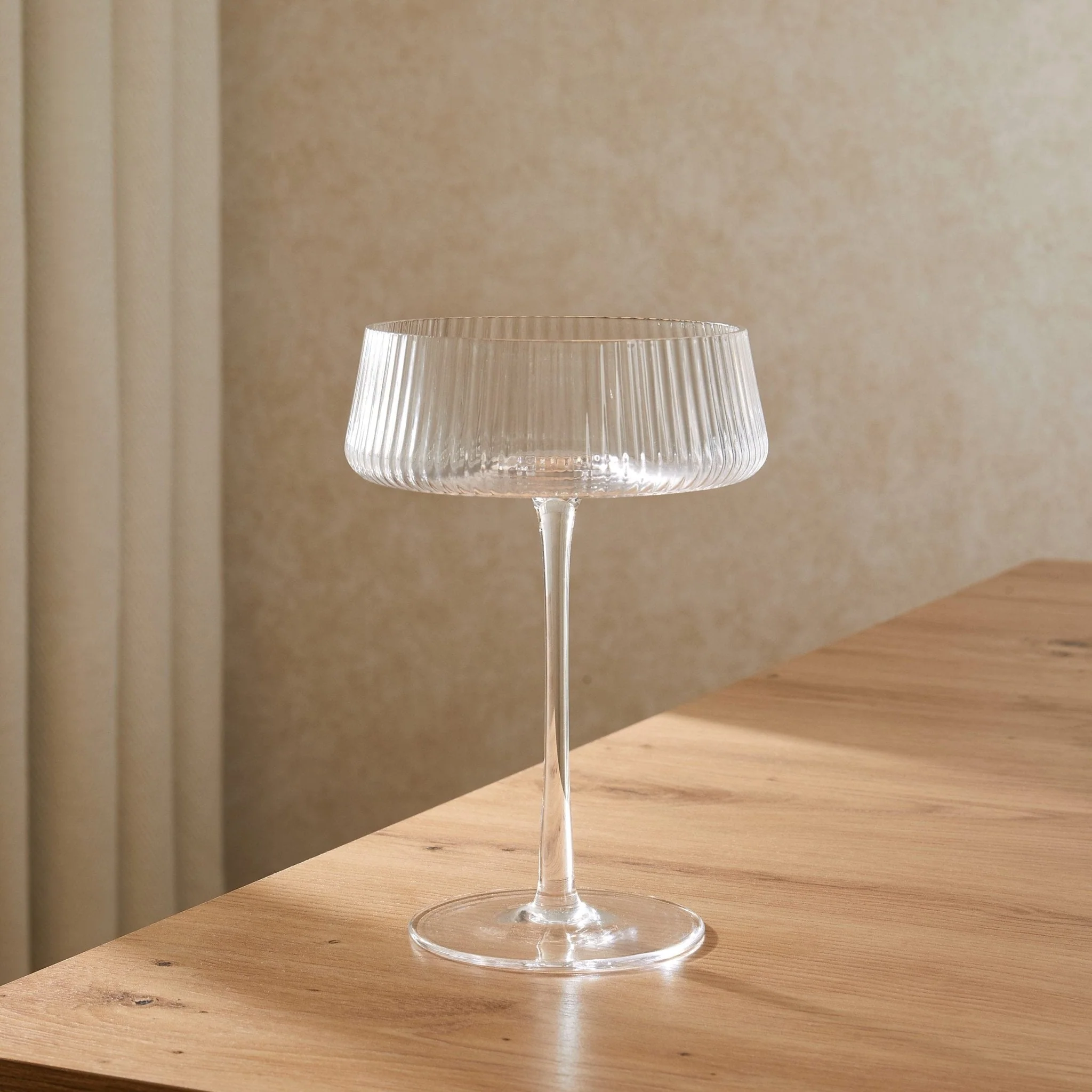Gatsby Set of 4 Ripple Glass Coupes - Clear - Image 2