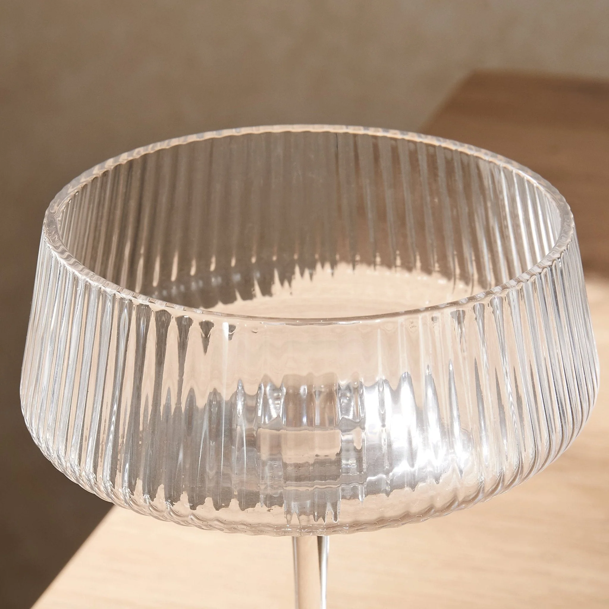 Gatsby Set of 4 Ripple Glass Coupes - Clear - Image 3