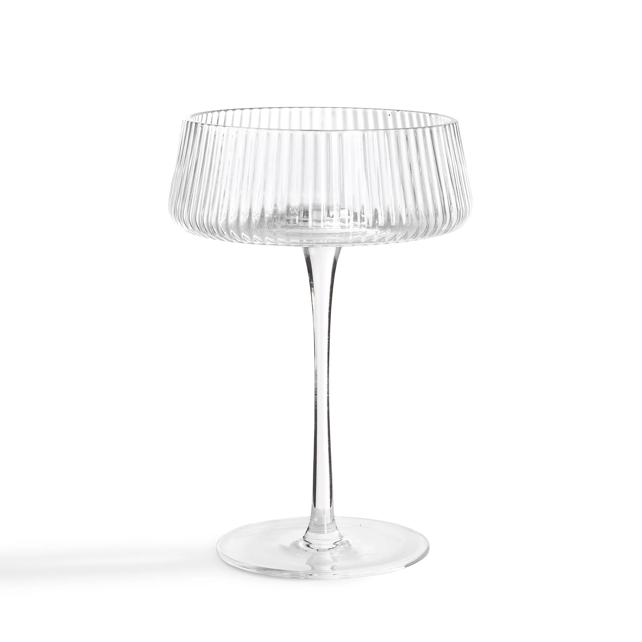 Gatsby Set of 4 Ripple Glass Coupes - Clear - Image 4