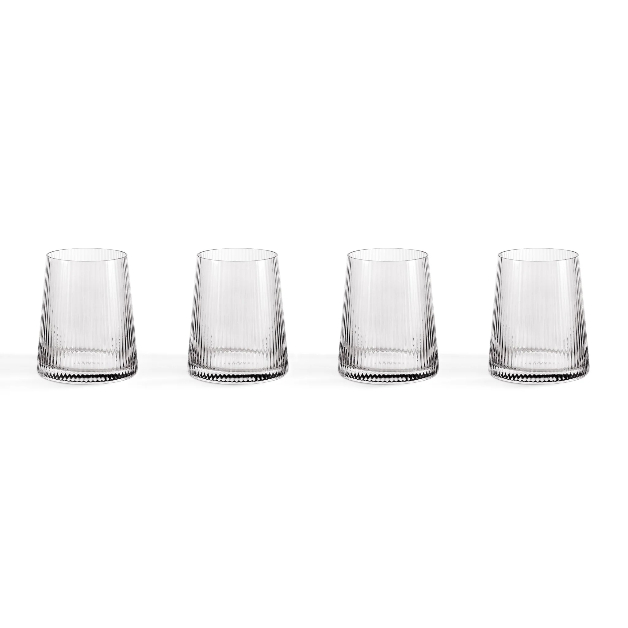 Gatsby Set of 4 Ripple Glass Tumblers - Smoked - Image 6