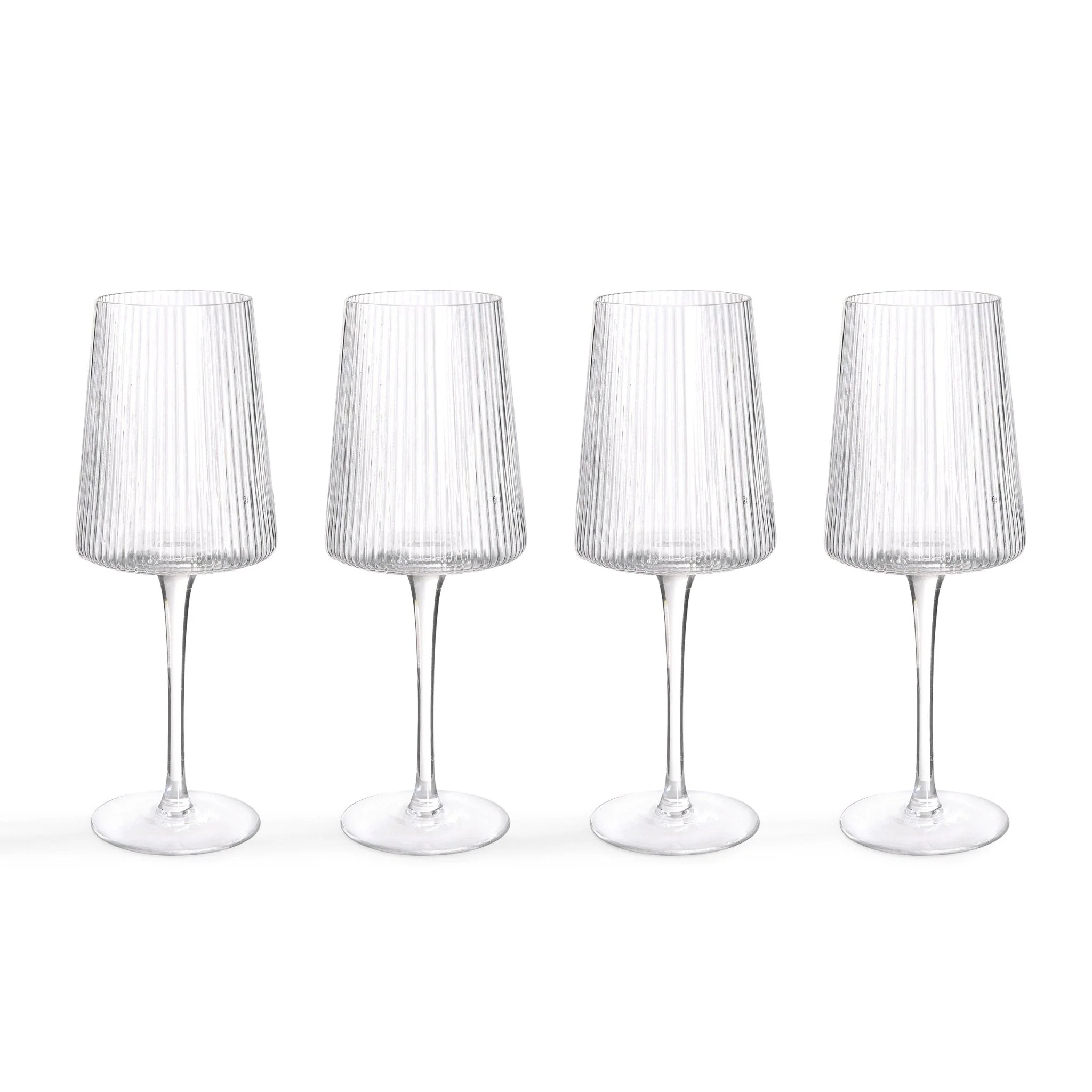 Gatsby Set of 4 Ripple Glass Wine Glasses - Clear - Image 5
