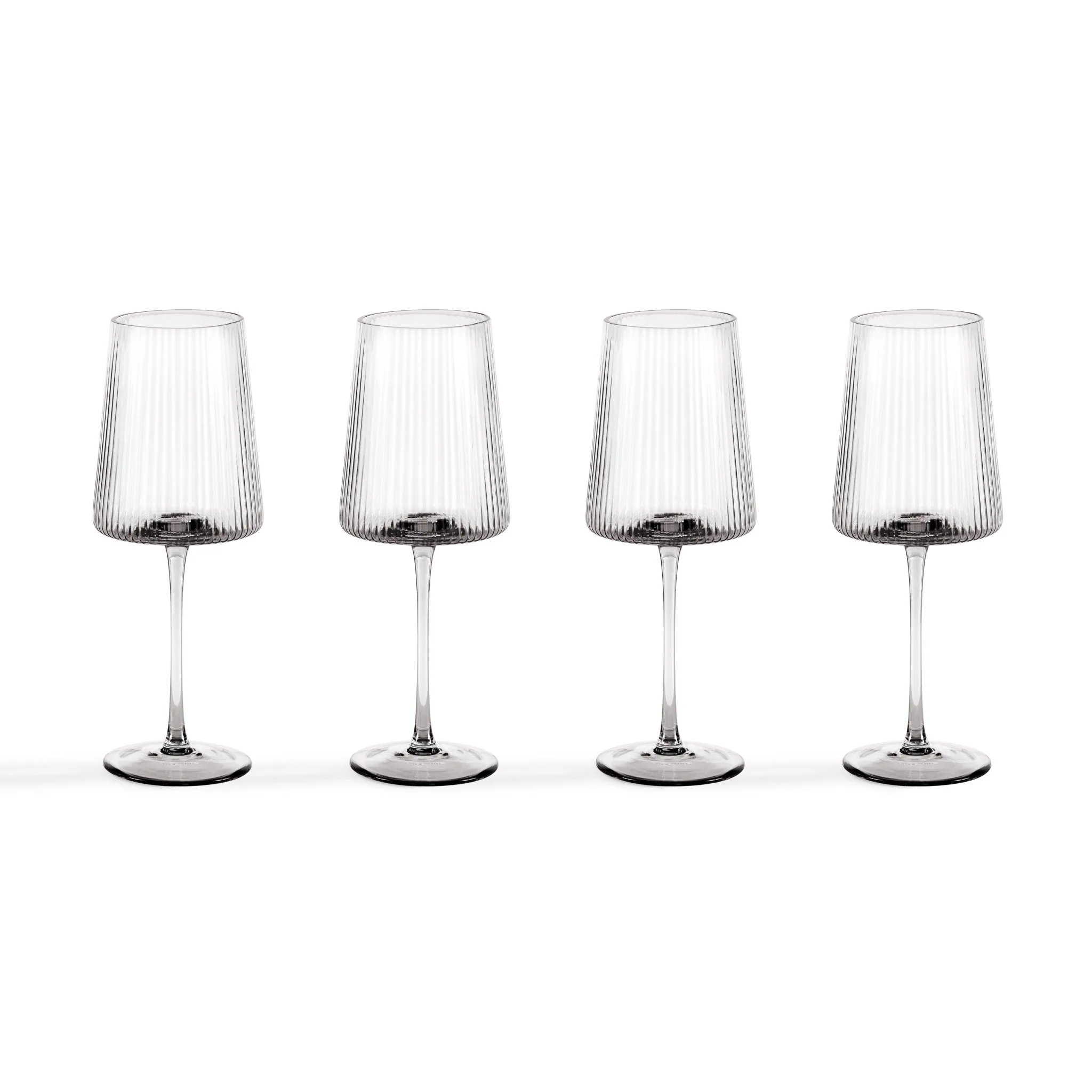 Gatsby Set of 4 Ripple Glass Wine Glasses - Smoked - Image 6