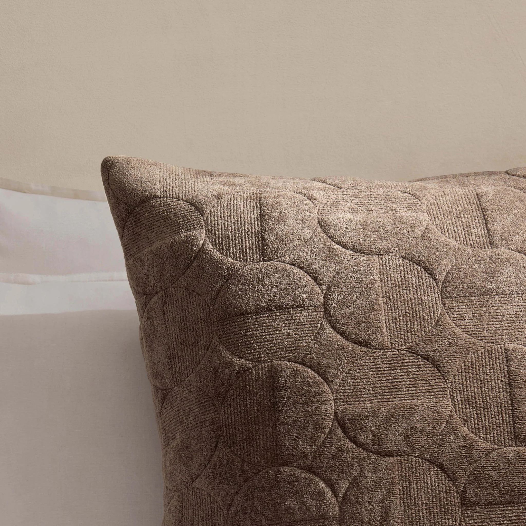 Geometric Embossed Cushion Cover - Taupe - Image 2