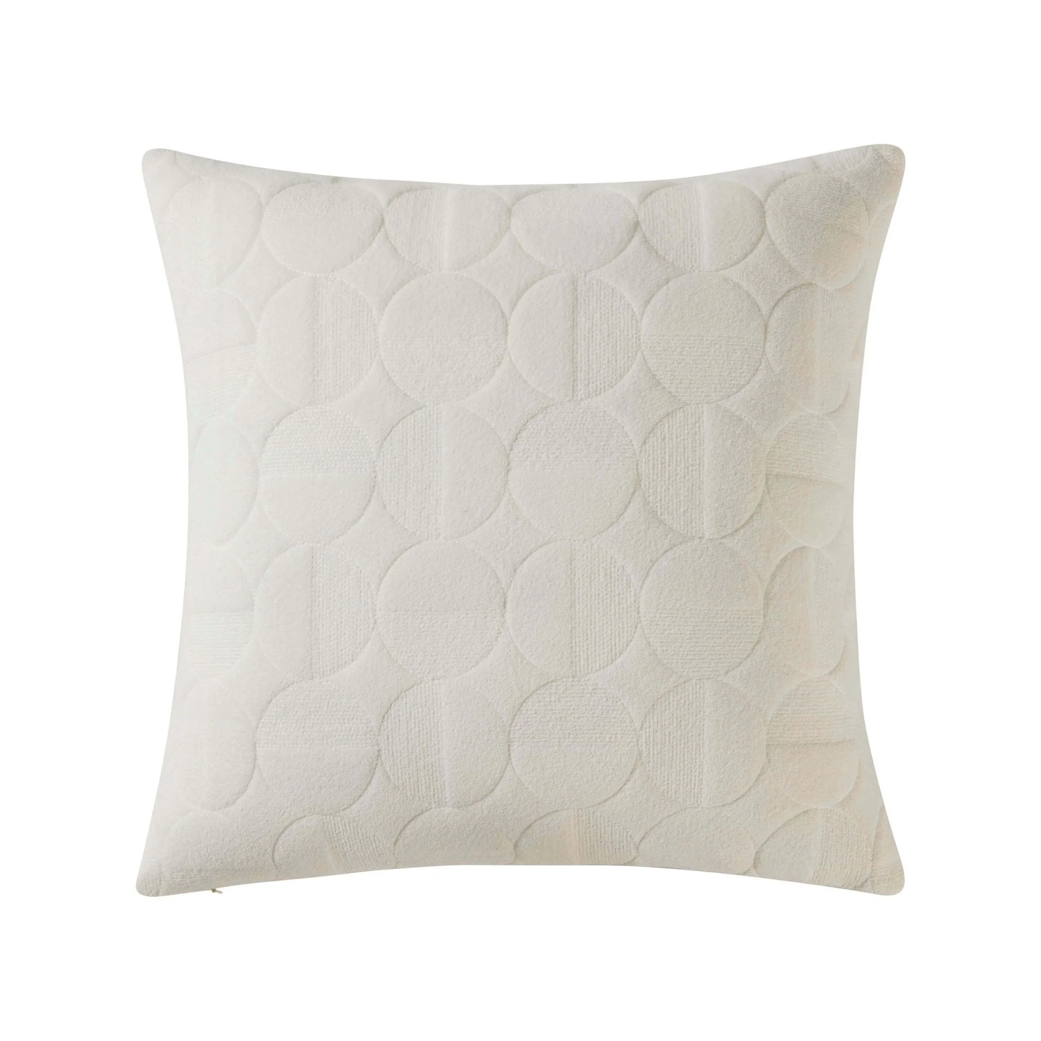 Geometric Embossed Cushion Cover - White - Image 4