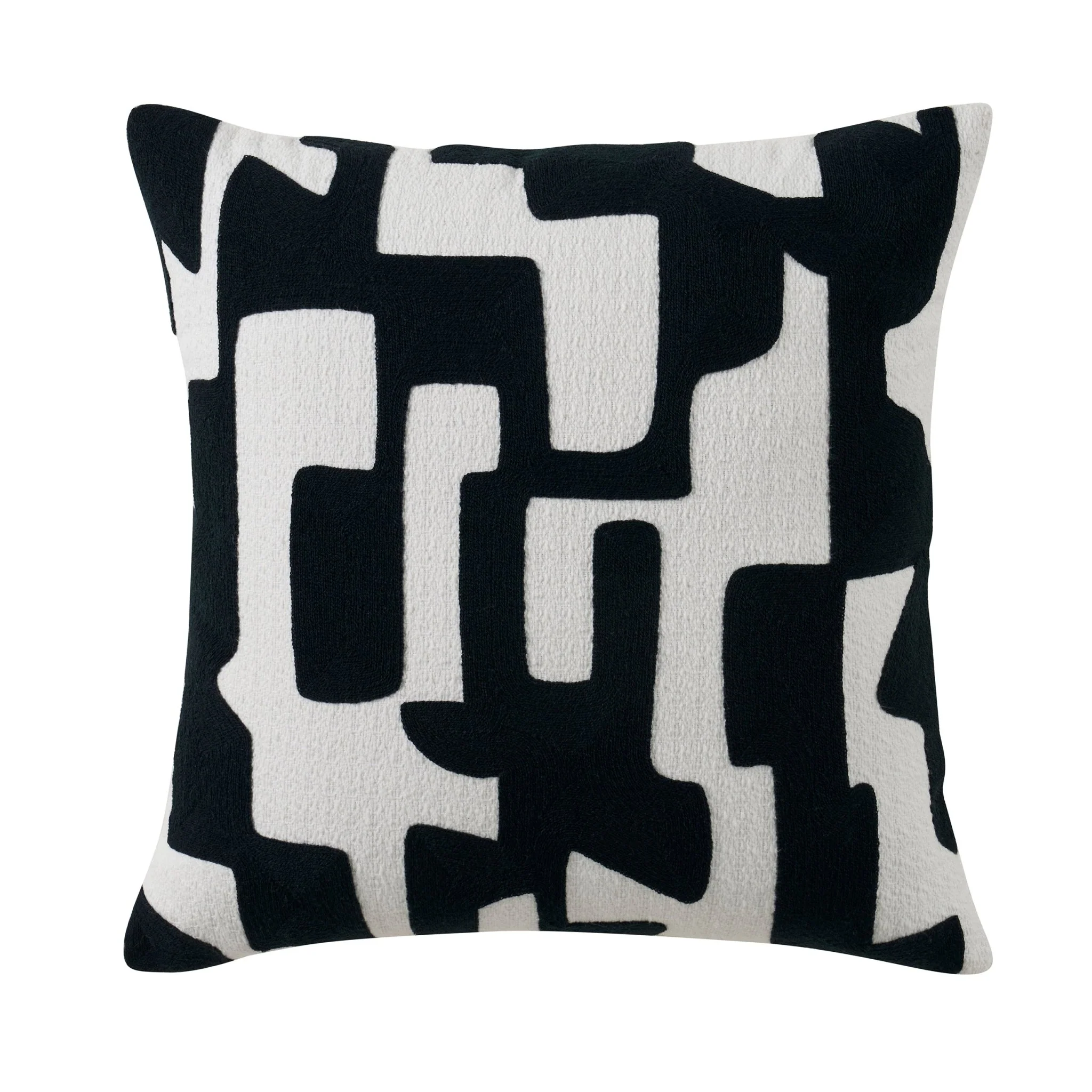Geometric Embroidered Cushion Cover - Midnight - Image 4