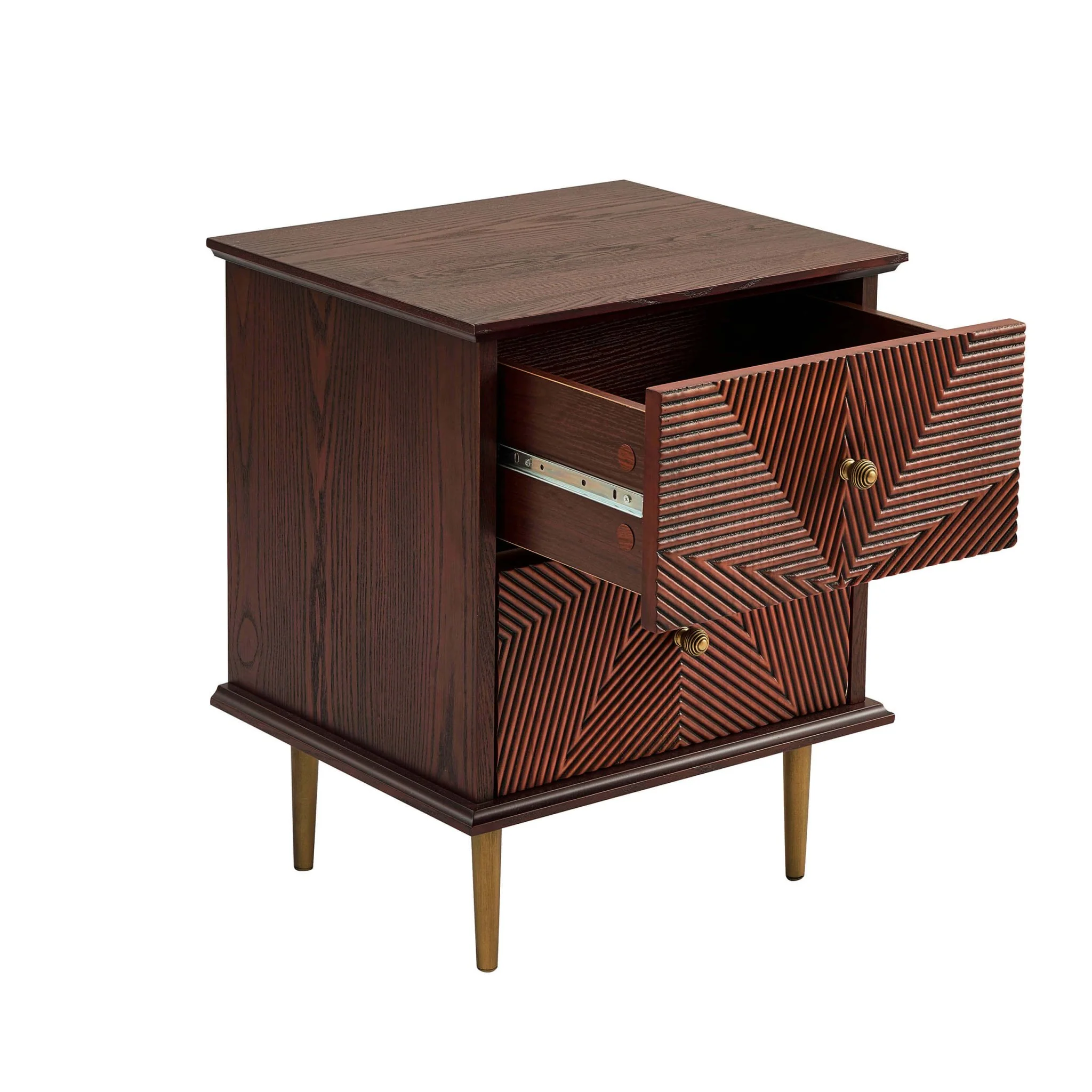 Georgie 2 Drawer Bedside Table - Mahogany - Image 7