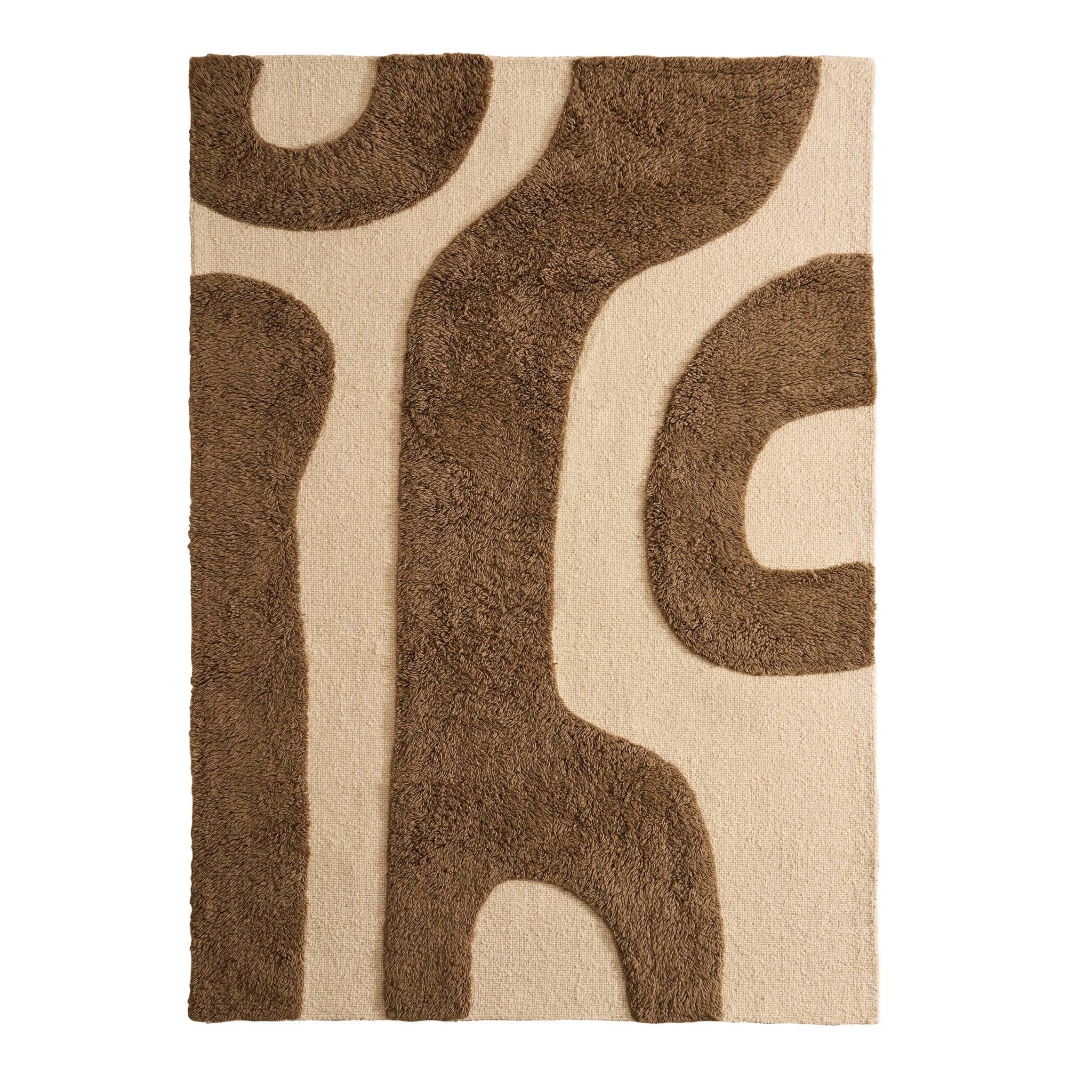 Gillain Hand Woven Tuft Wool Swirl Rug - Taupe - Image 5