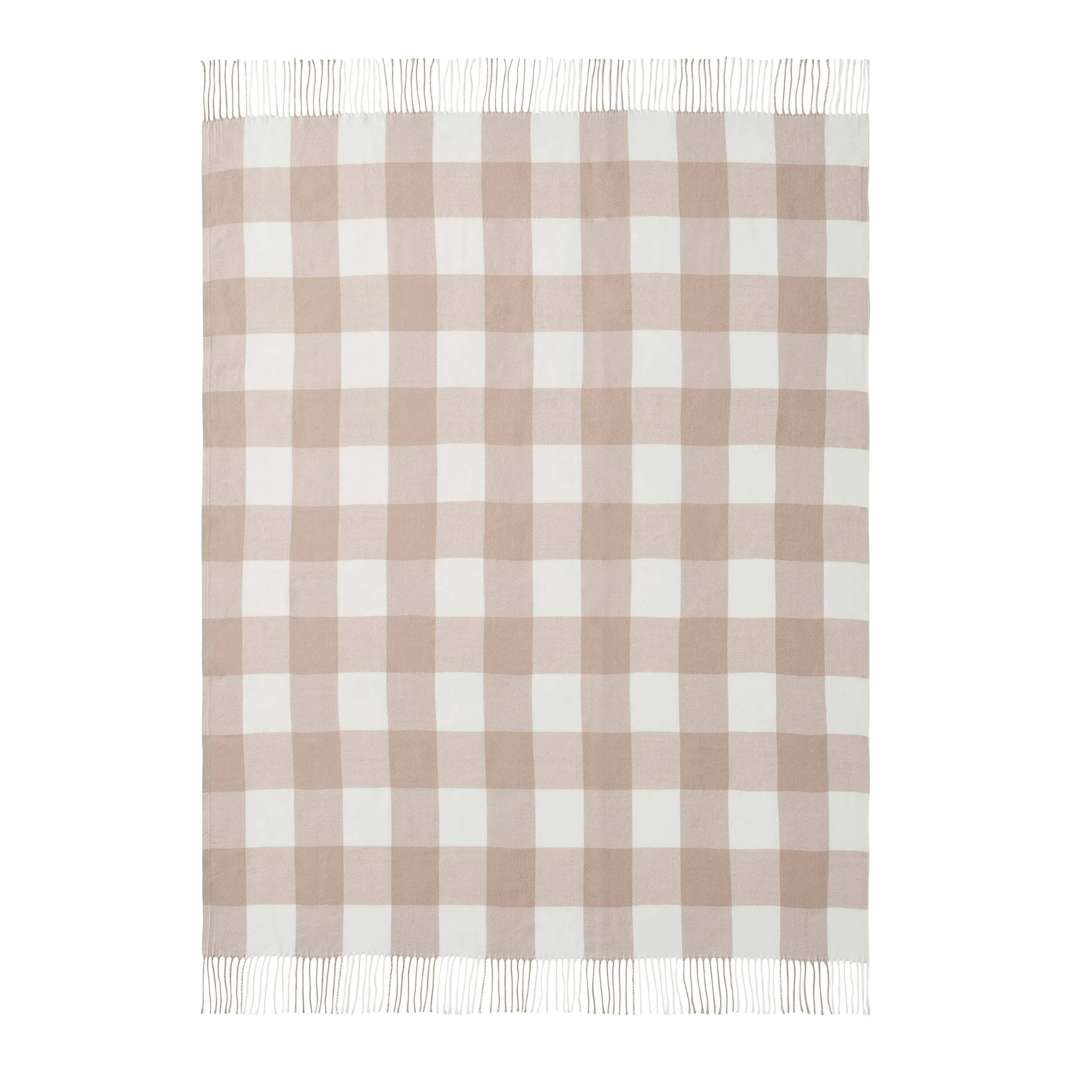Gingham Sofa Throw - Tan - Image 2