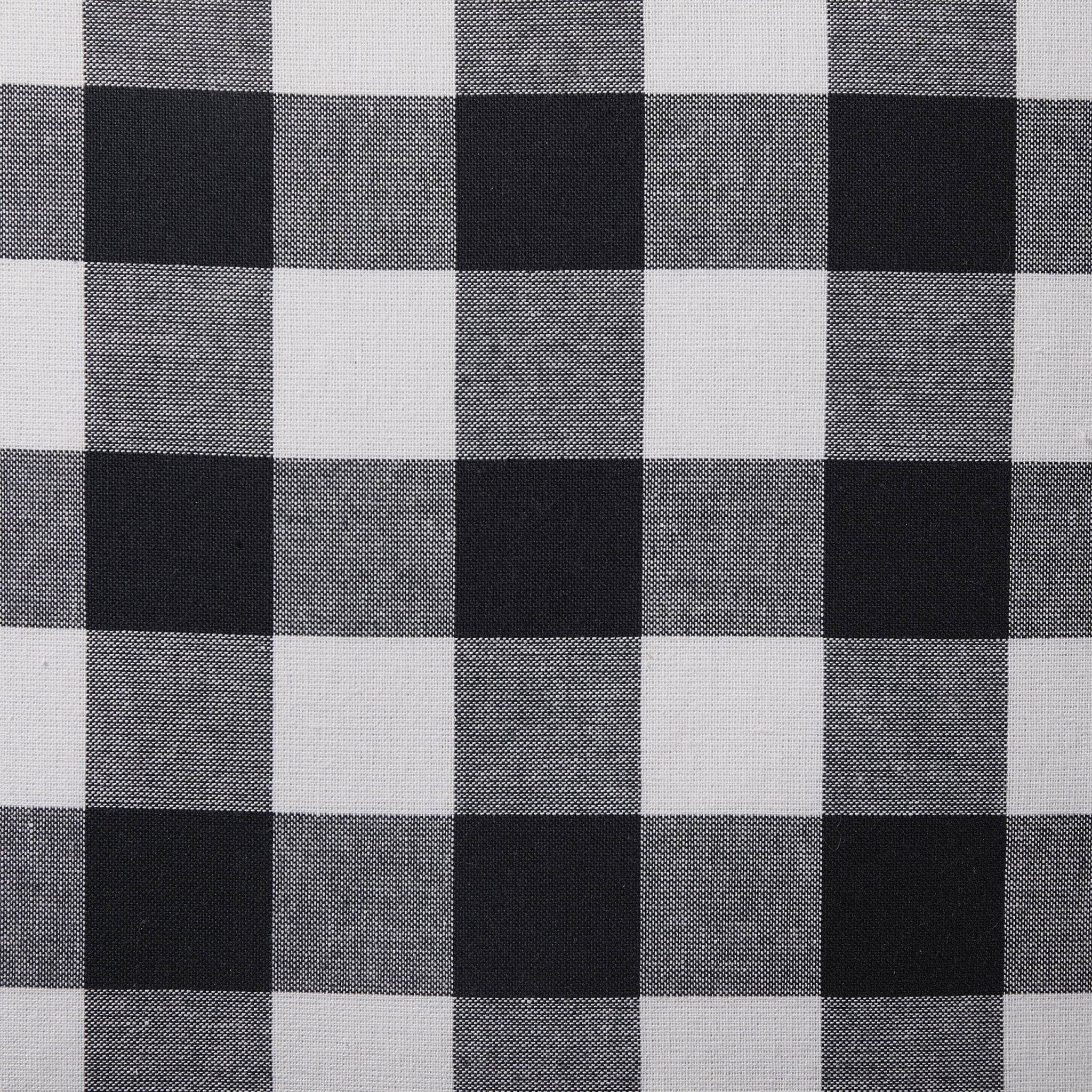 Gingham Square Frill Edge Sofa Cushion Cover - Black - Image 3
