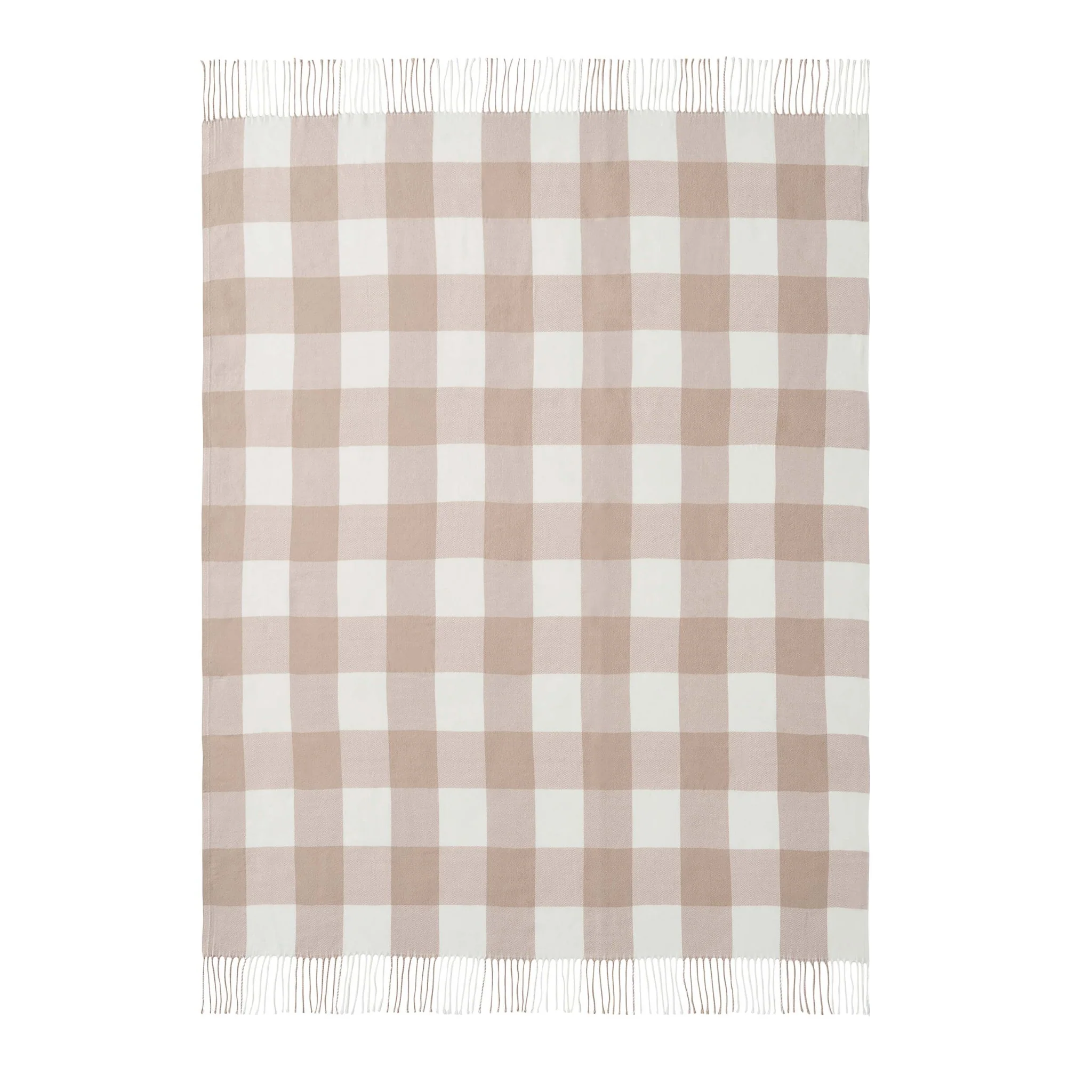 Gingham Throw - Tan - Image 2