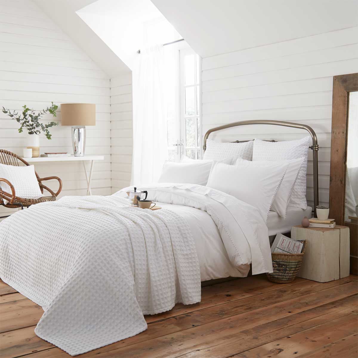 Girona 200 Thread Count Pom-Pom Duvet Cover - Cotton - White - Image 5
