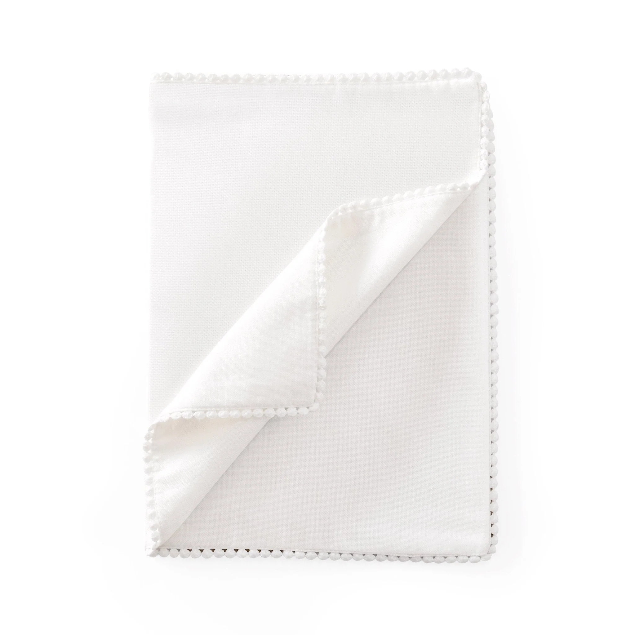 Girona Set of 4 Pom Pom Placemats - White - Image 2