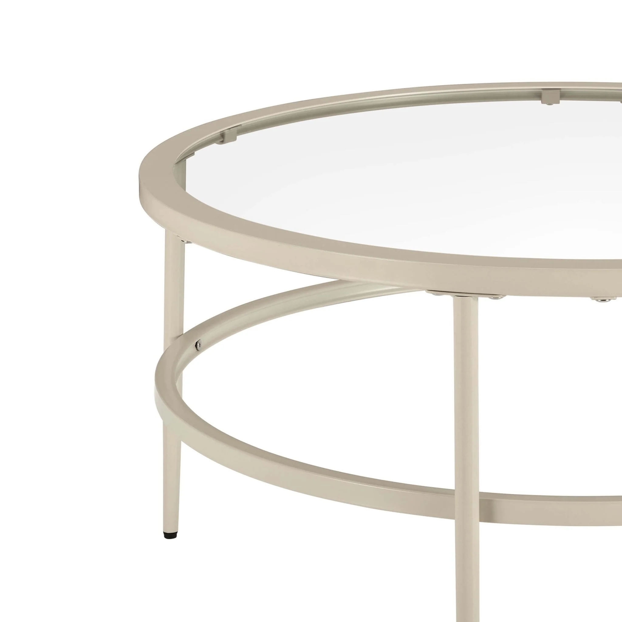 Glass Round Nesting Coffee Tables - Stone - Image 4