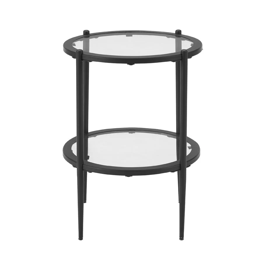 Glass Round Side Table - Black - Image 7