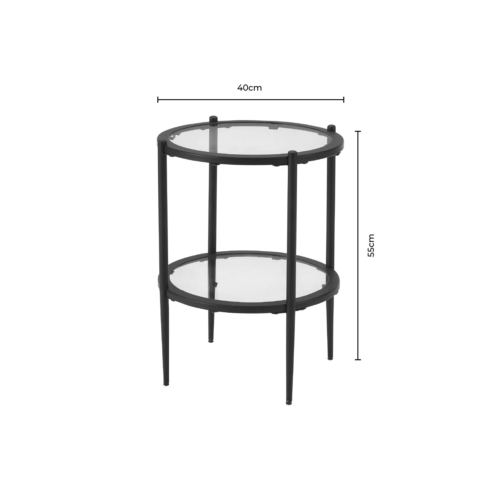 Glass Round Side Table - Black - Image 8