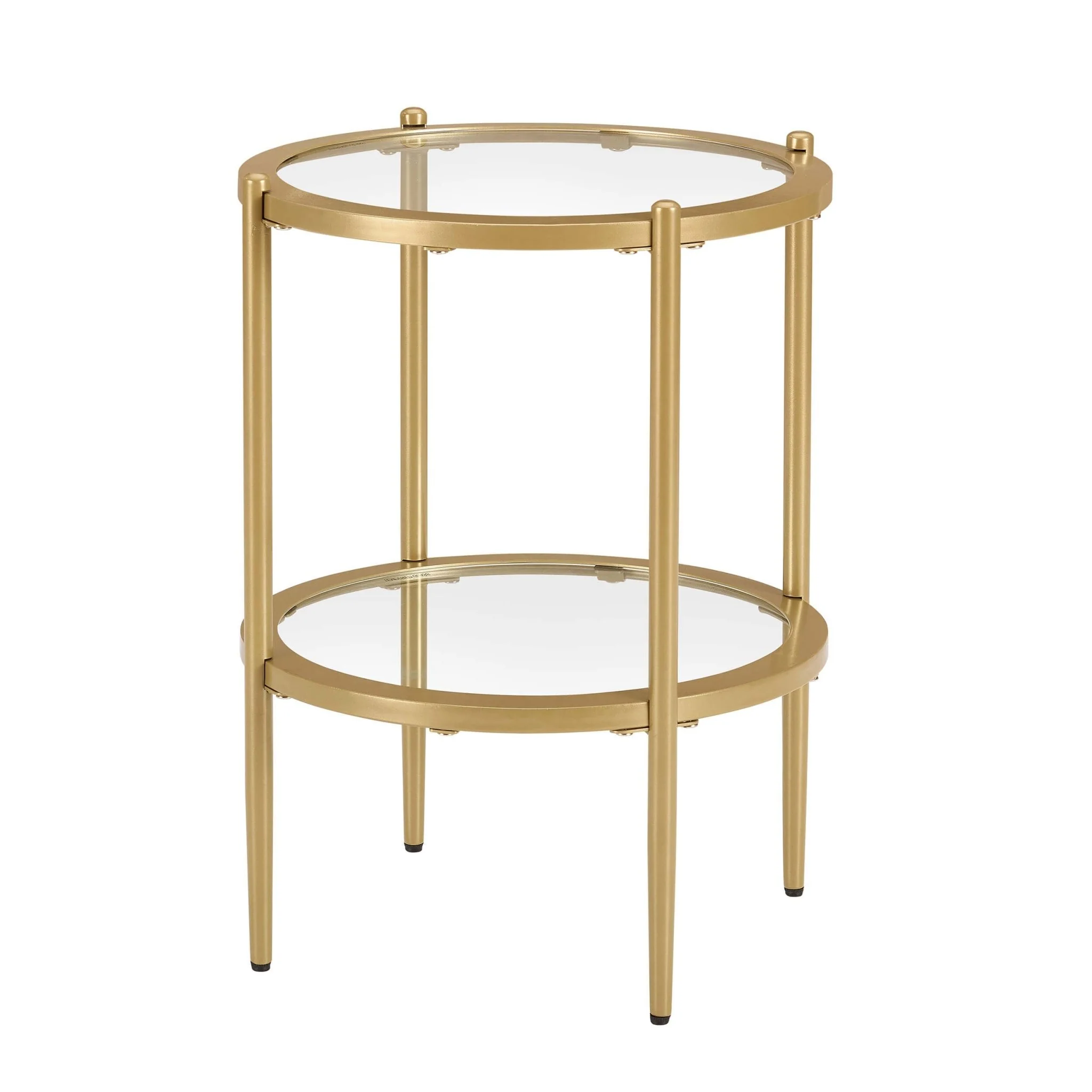 Glass Round Side Table - Gold - Image 2
